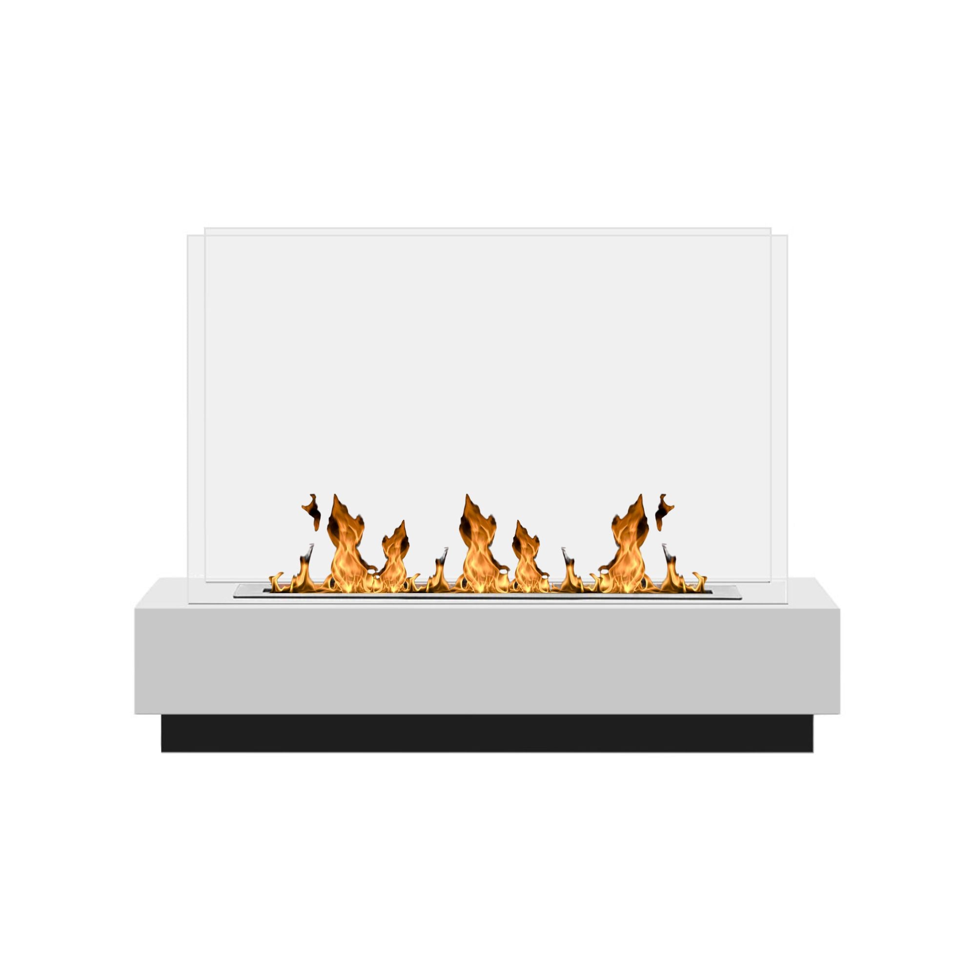 Cara White Bio-Ethanol Freestanding Fireplace 80 CM