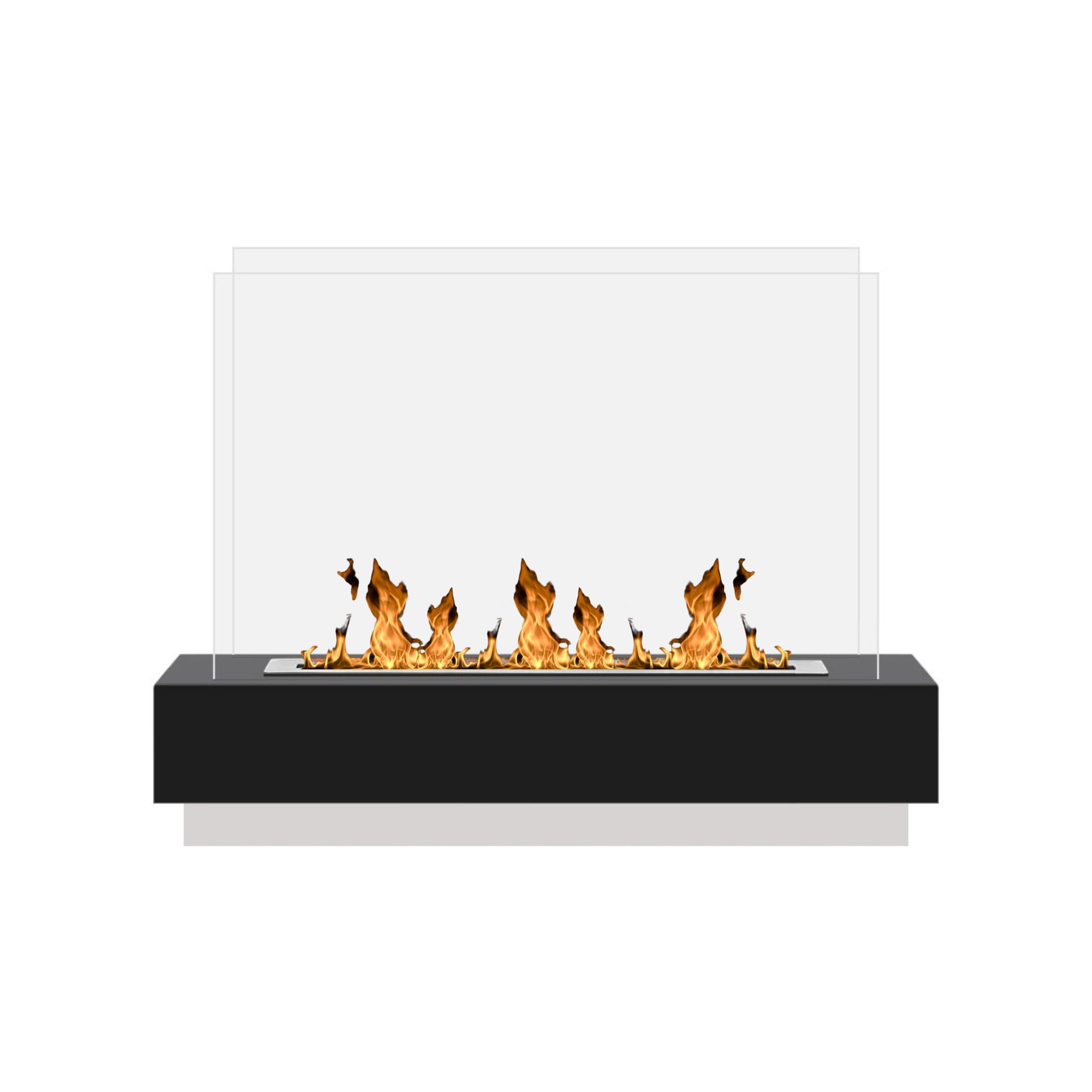 Cara Black Bio-Ethanol Freestanding Fireplace 80 CM