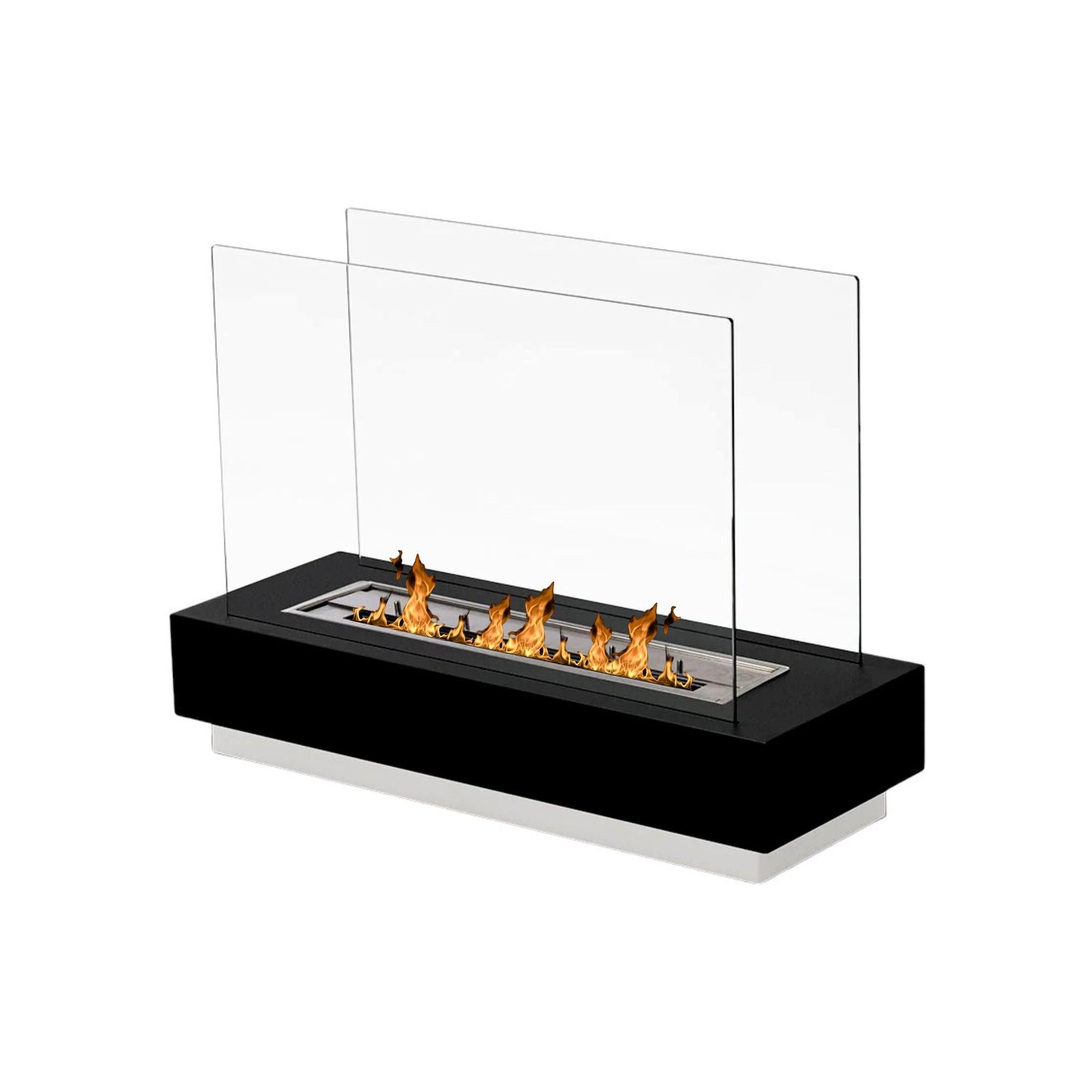 Cara Black Bio-Ethanol Freestanding Fireplace 80 CM