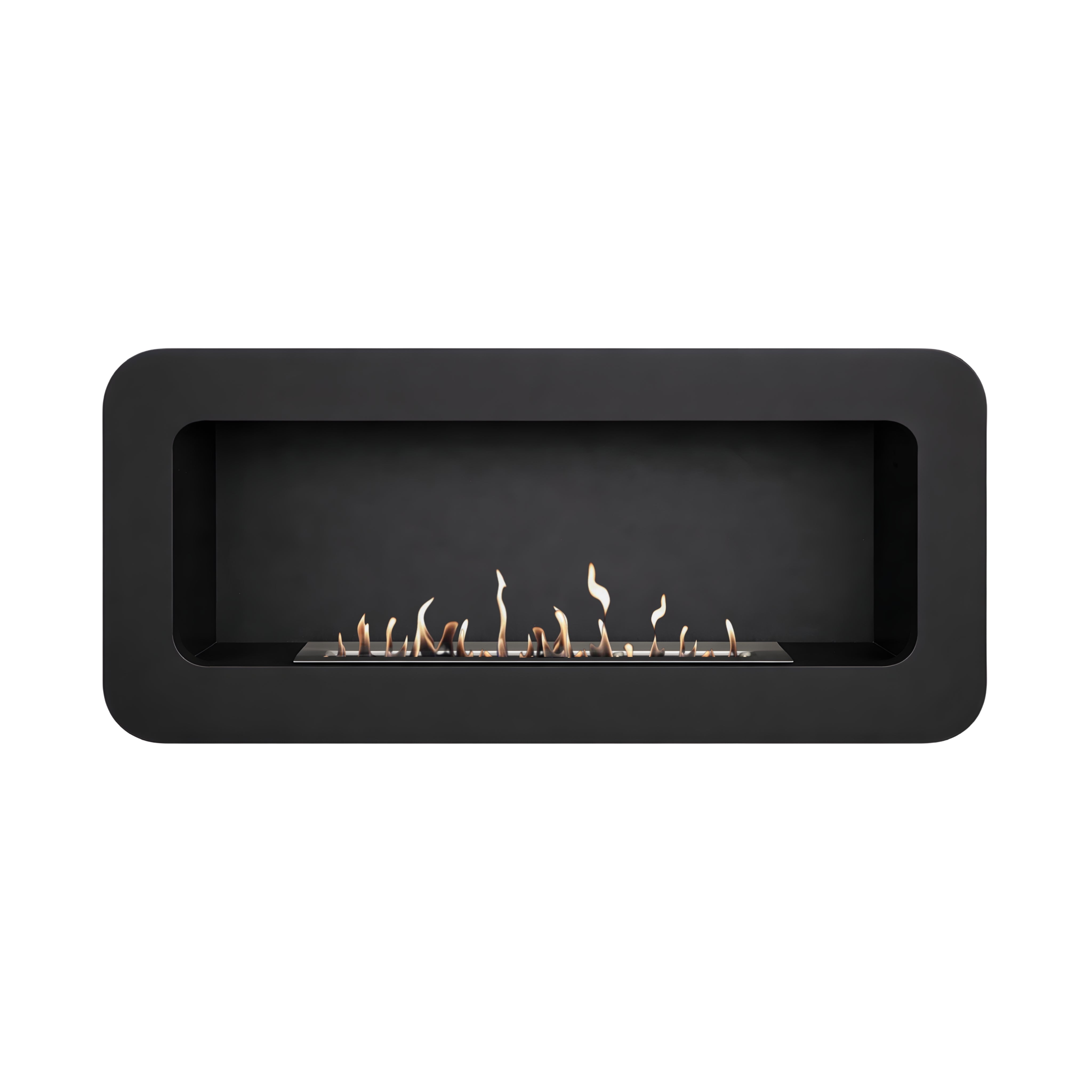 CASSI Black Bio Ethanol Wall Fireplace 100 CM