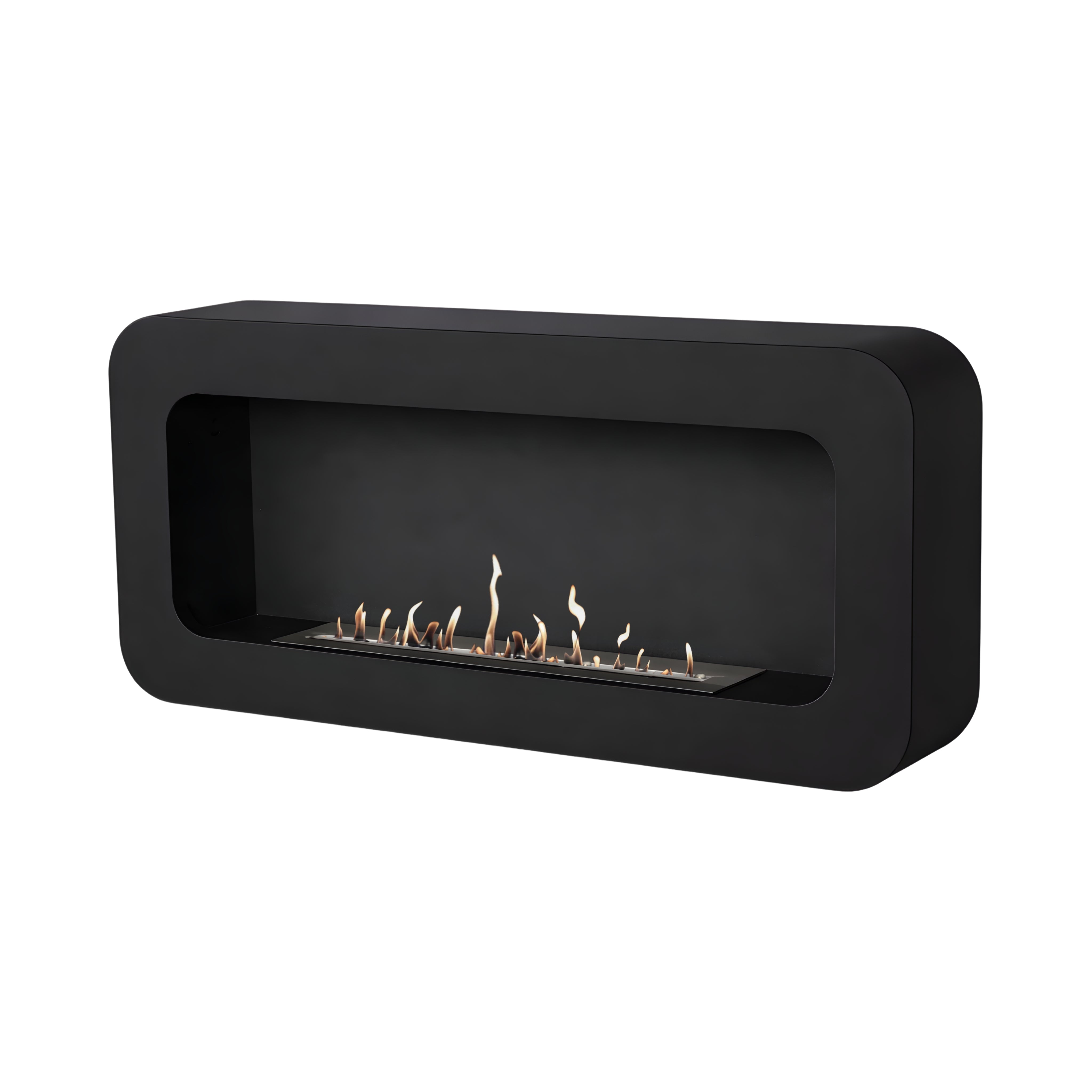 CASSI Black Bio Ethanol Wall Fireplace 100 CM