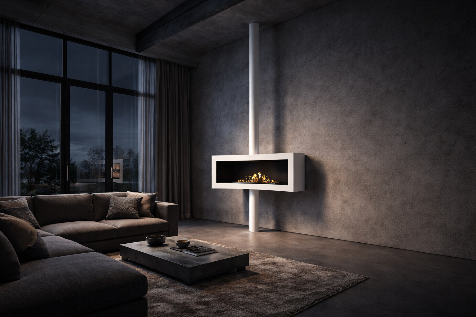 Curve Tube Wit Plafondhaard 120 cm