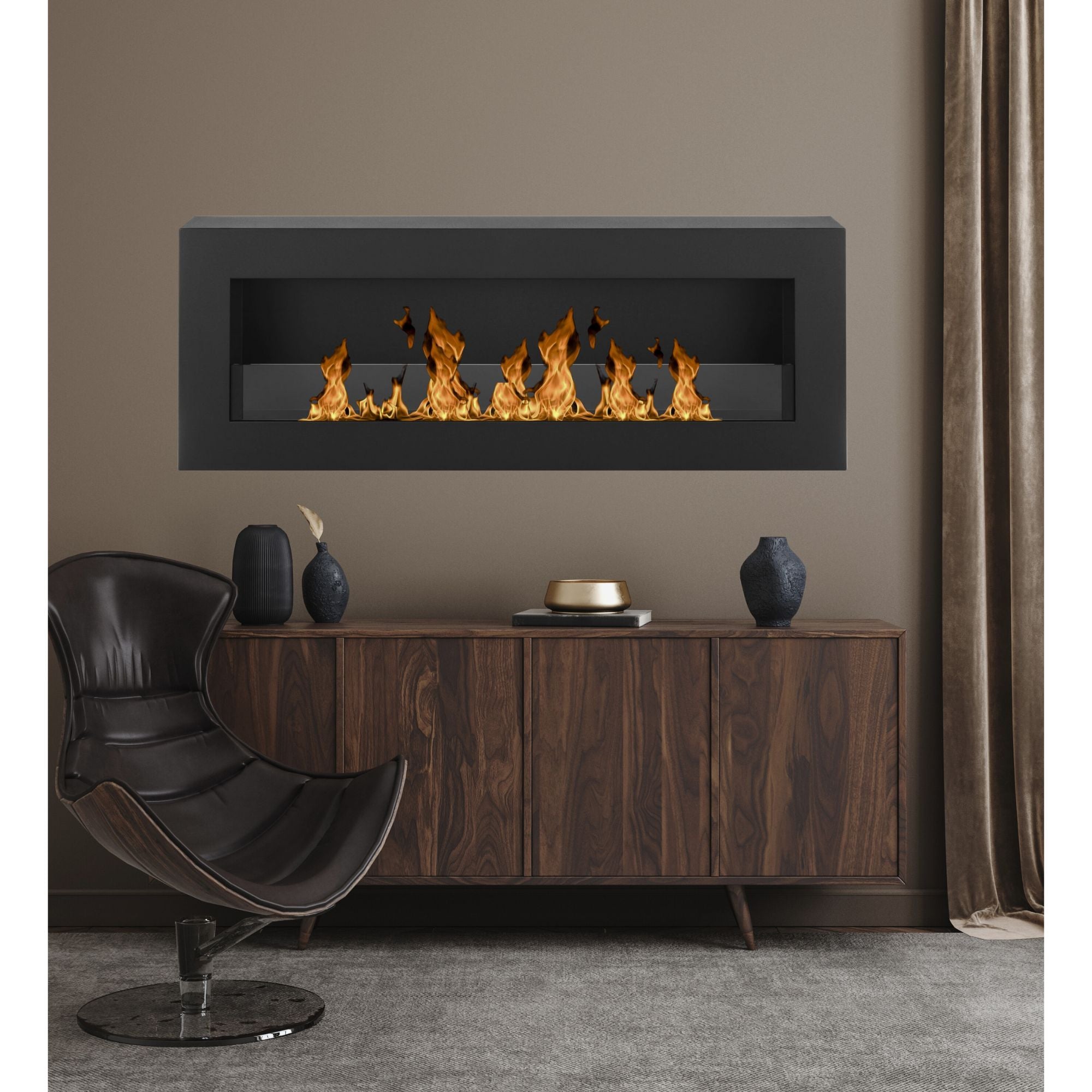 Dani Black Bio Wall Fireplace 120 x 40 CM