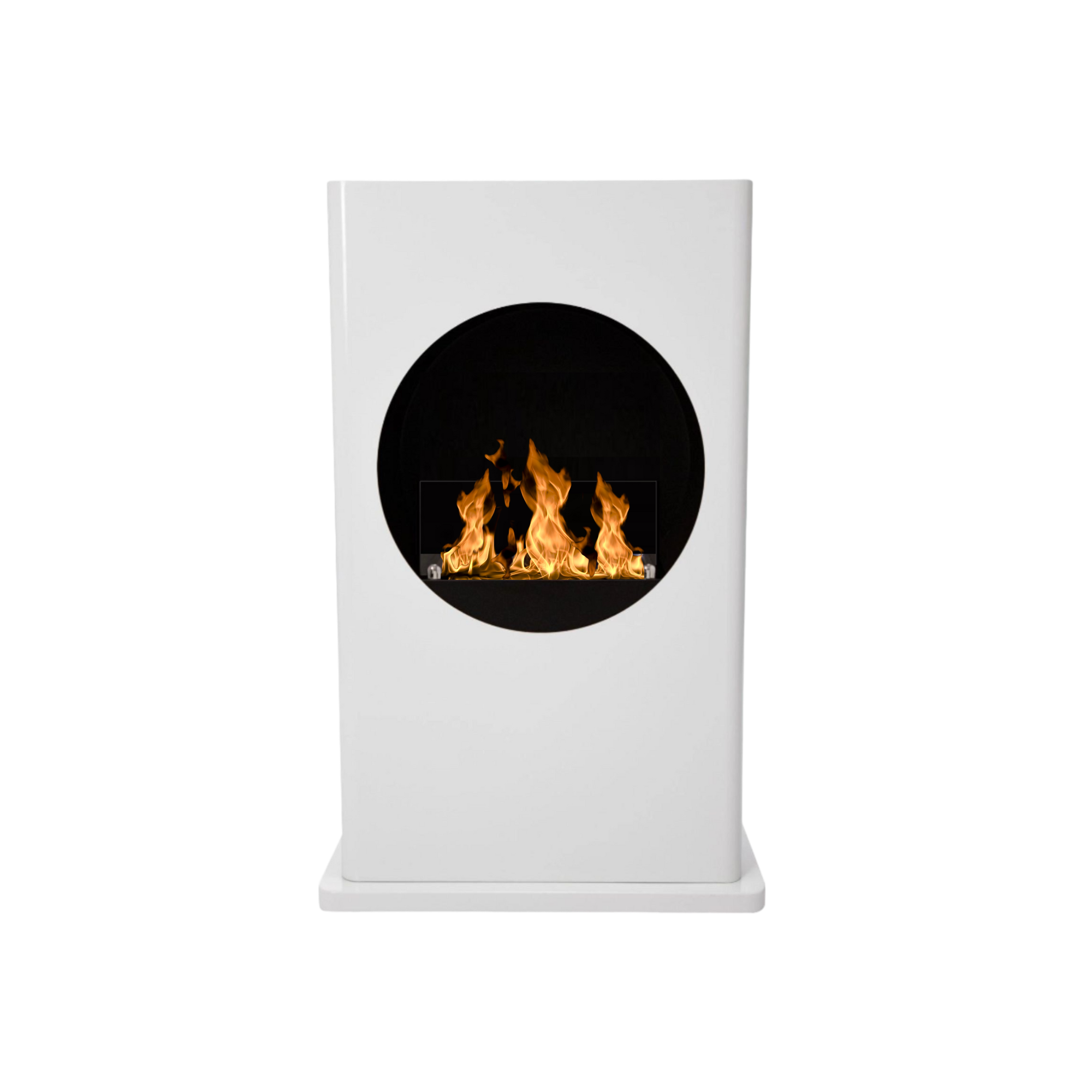 White Painted Steel DIO Freestanding Bio Fireplace