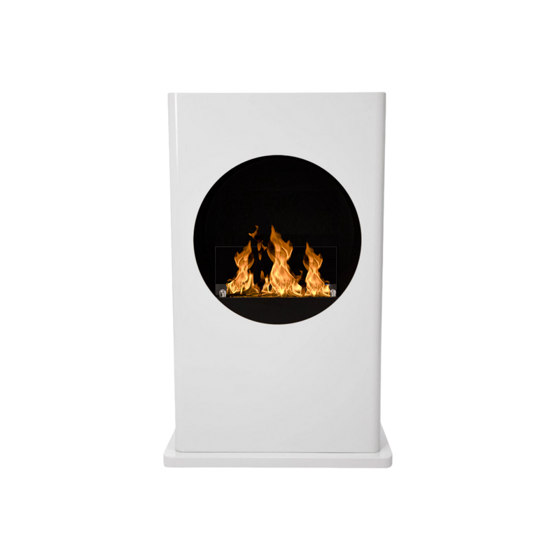 White Painted Steel DIO Freestanding Bio Fireplace