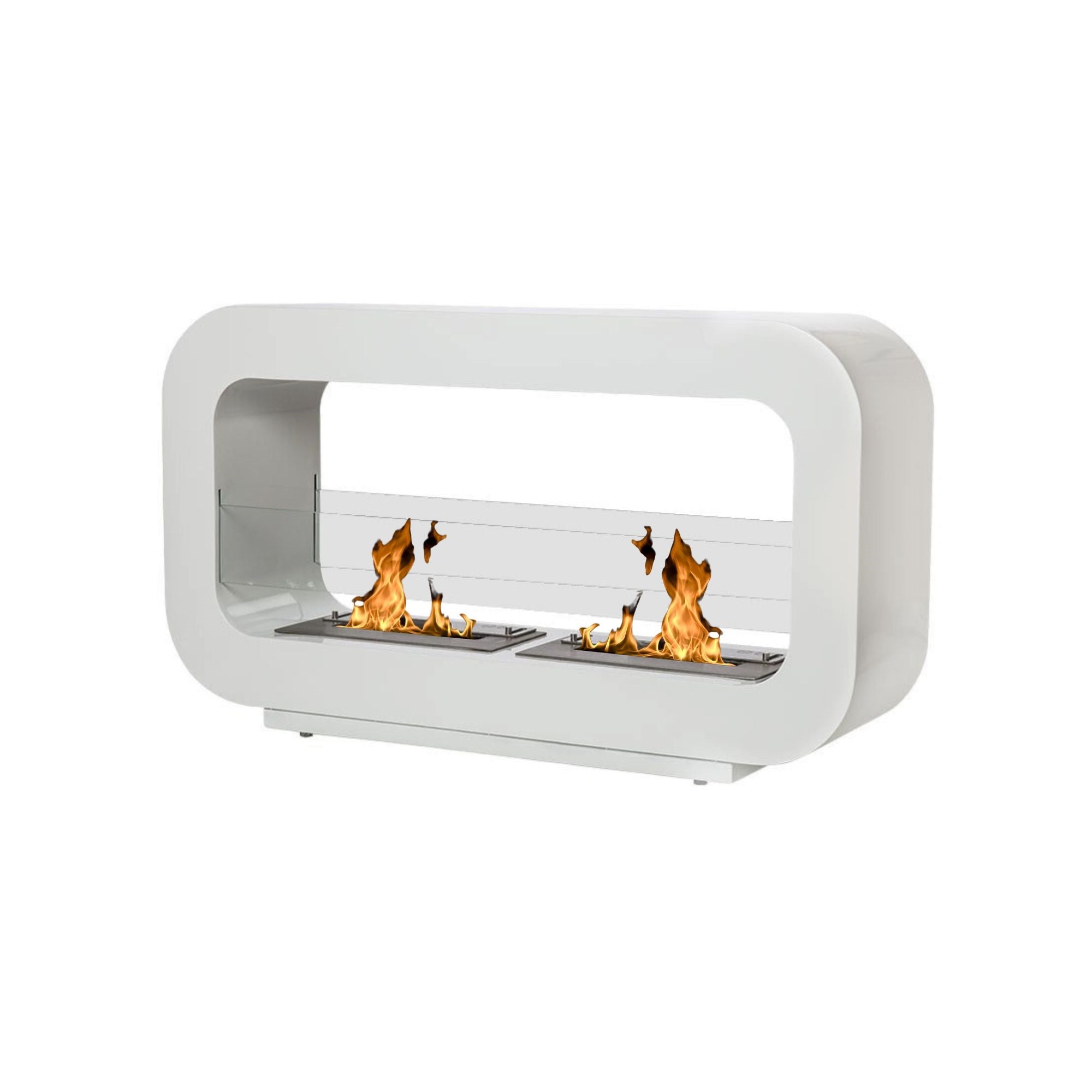 Doro White Bio-Ethanol Freestanding Fireplace