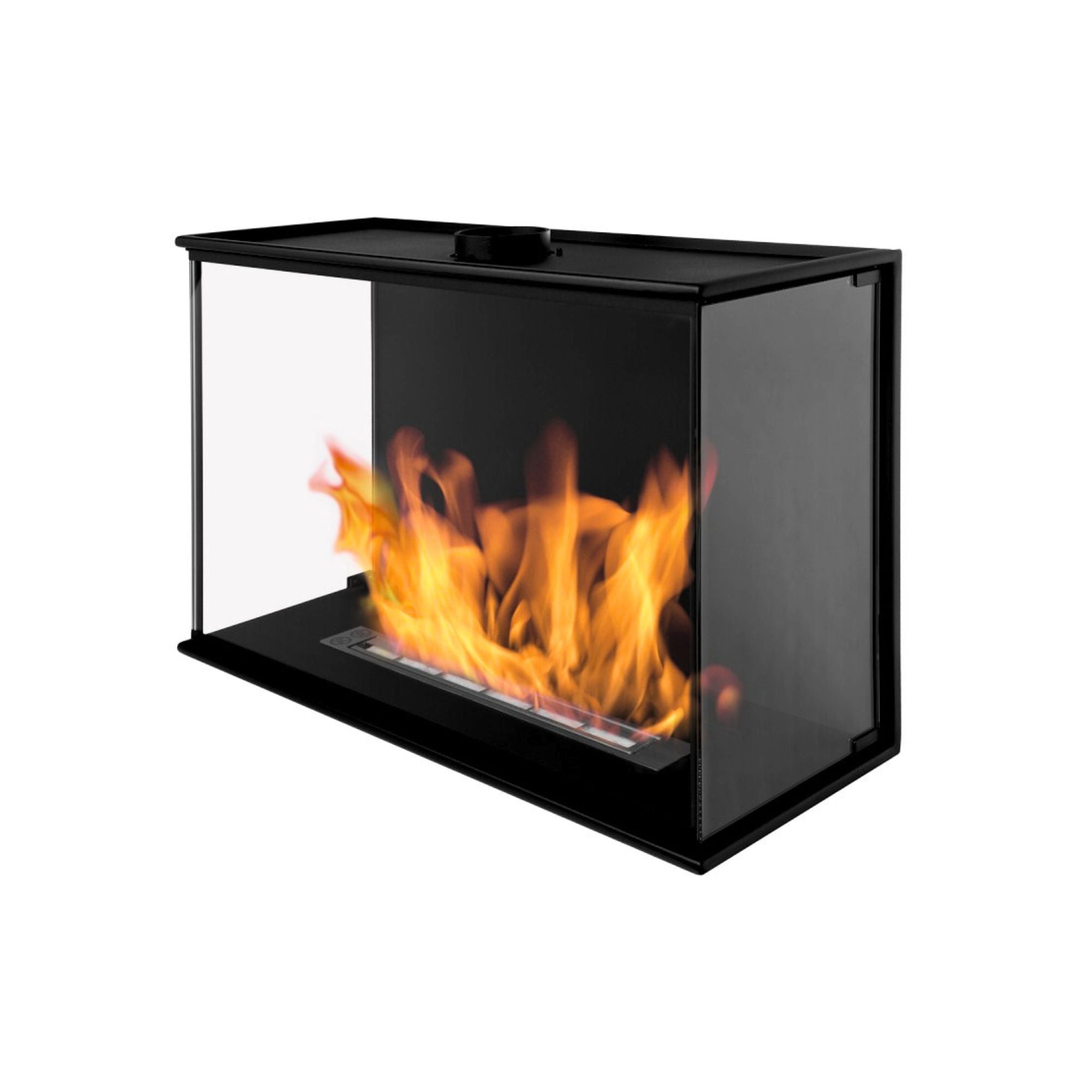 Three-sided Bio Ethanol Built-in Fireplace 80 CM With Full Glass