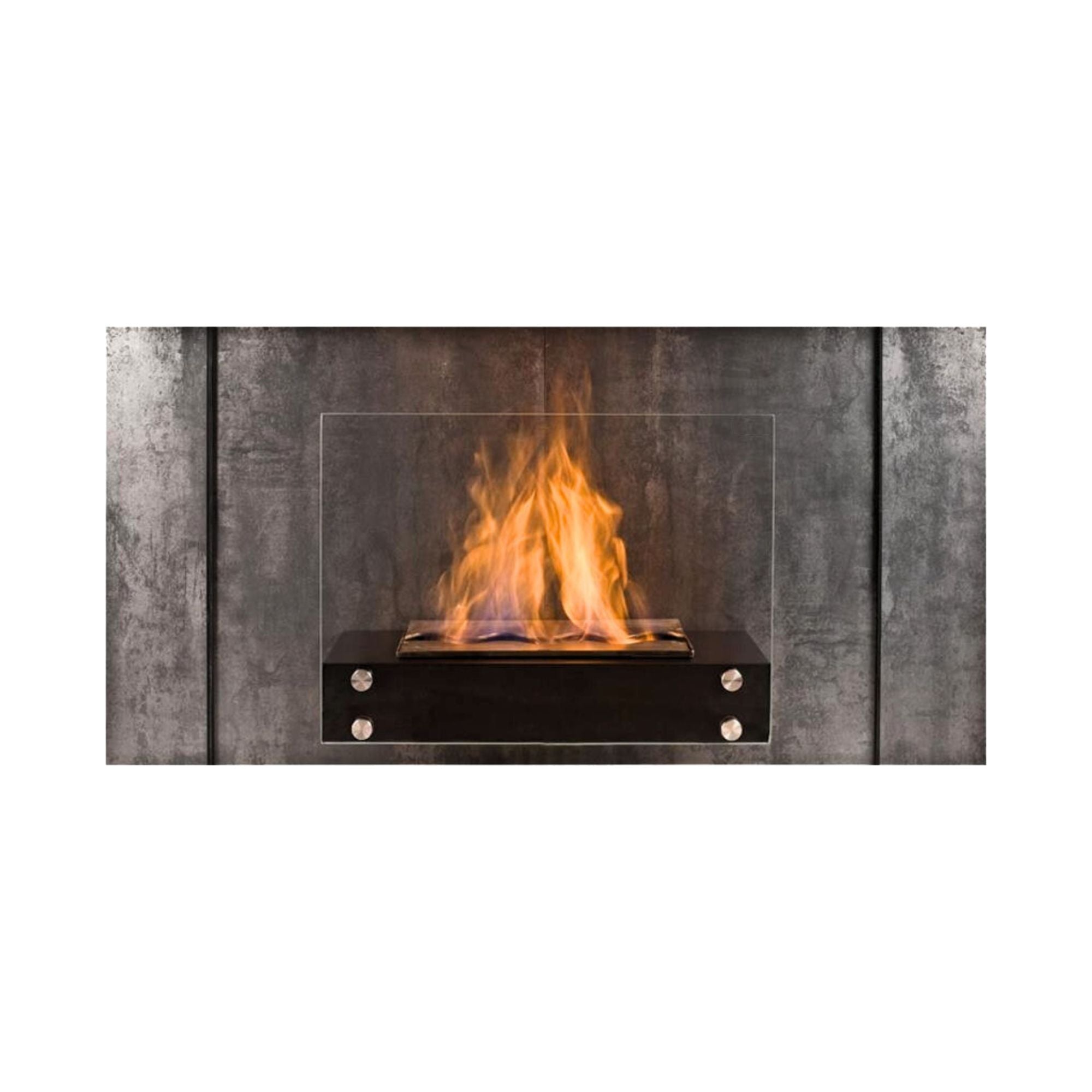 Ebra Silver Wall Fireplace - Bio Fireplace 120 x 23 x 60 CM