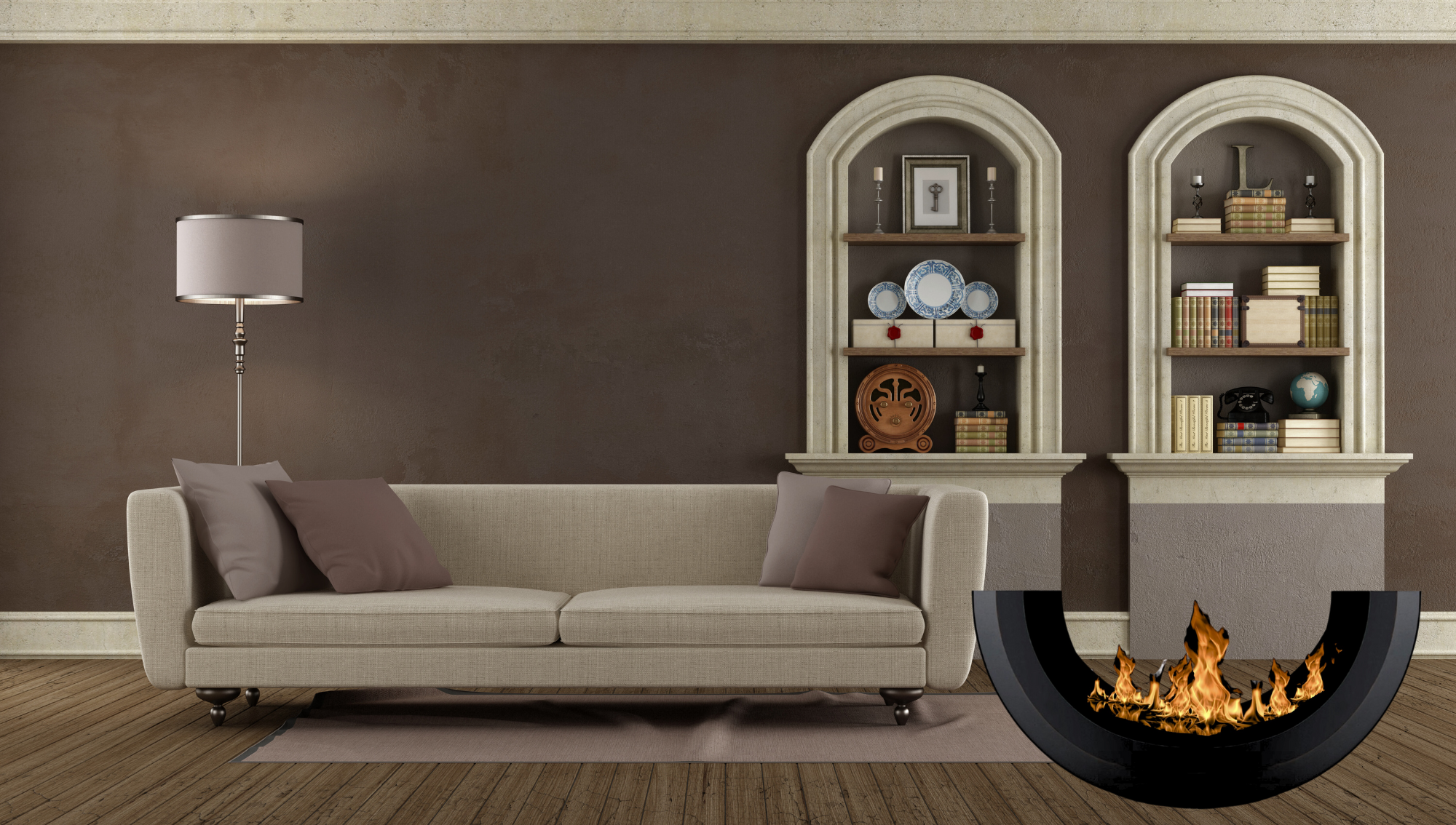 Erta 1/2 Bio Ethanol Vrijstaand Haard 80 cm