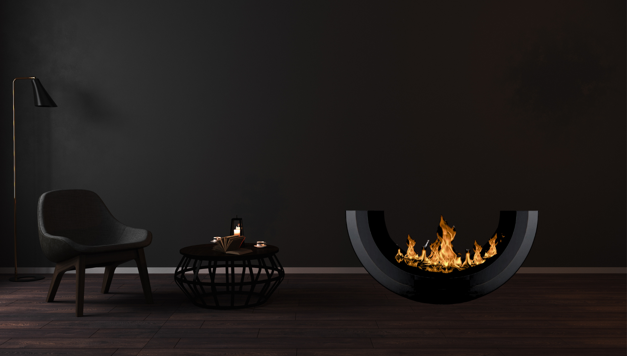Erta 1/2 Bio Ethanol Vrijstaand Haard 80 cm