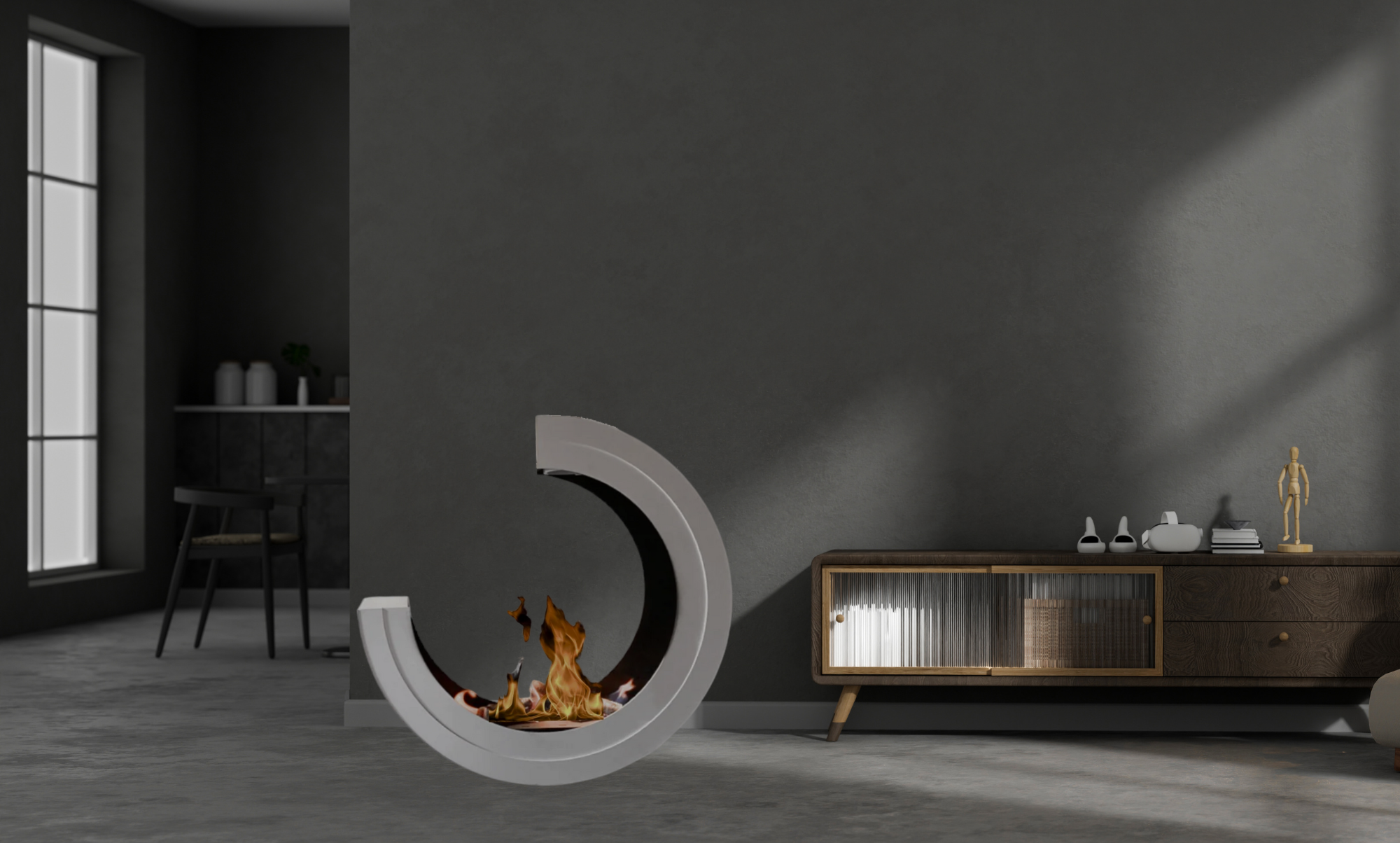 Erta 3/4 W Bio Ethanol Vrijstaand Haard D80 cm