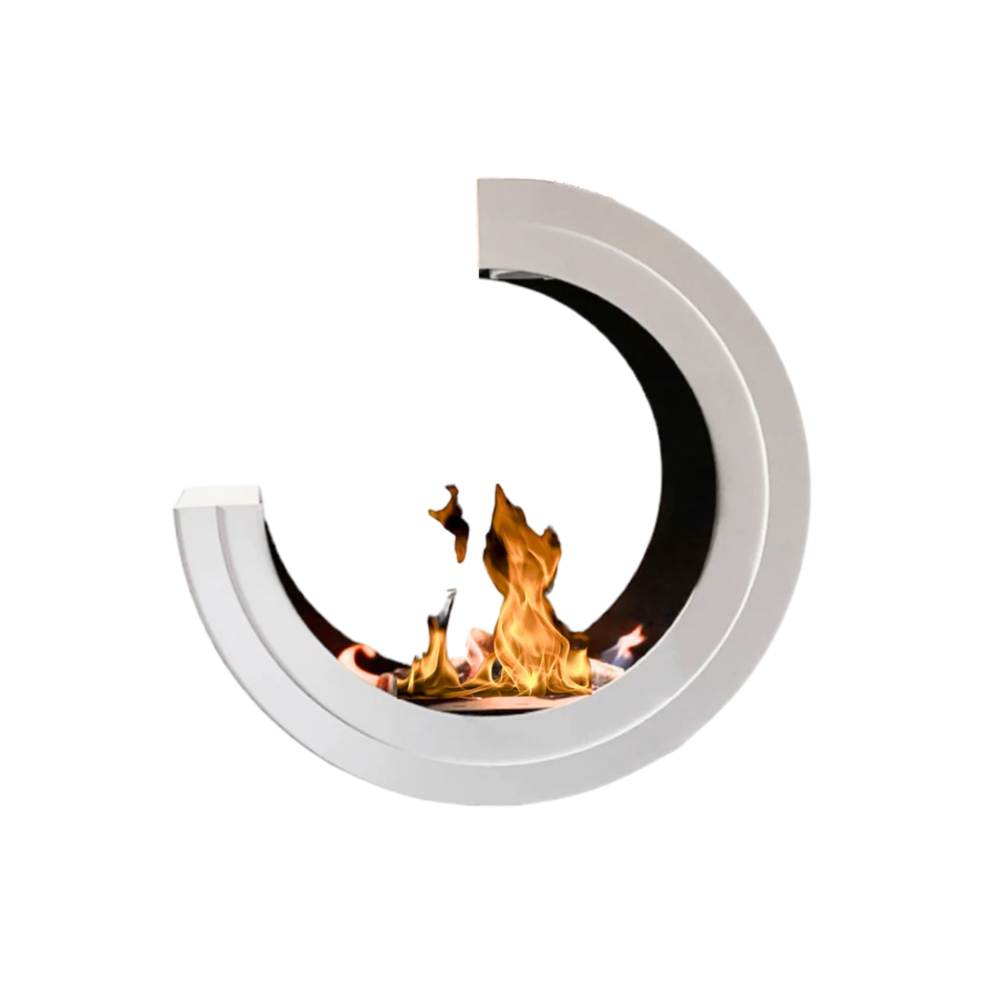 Erta 80 3/4 White Freestanding Bio Stove Fireplace