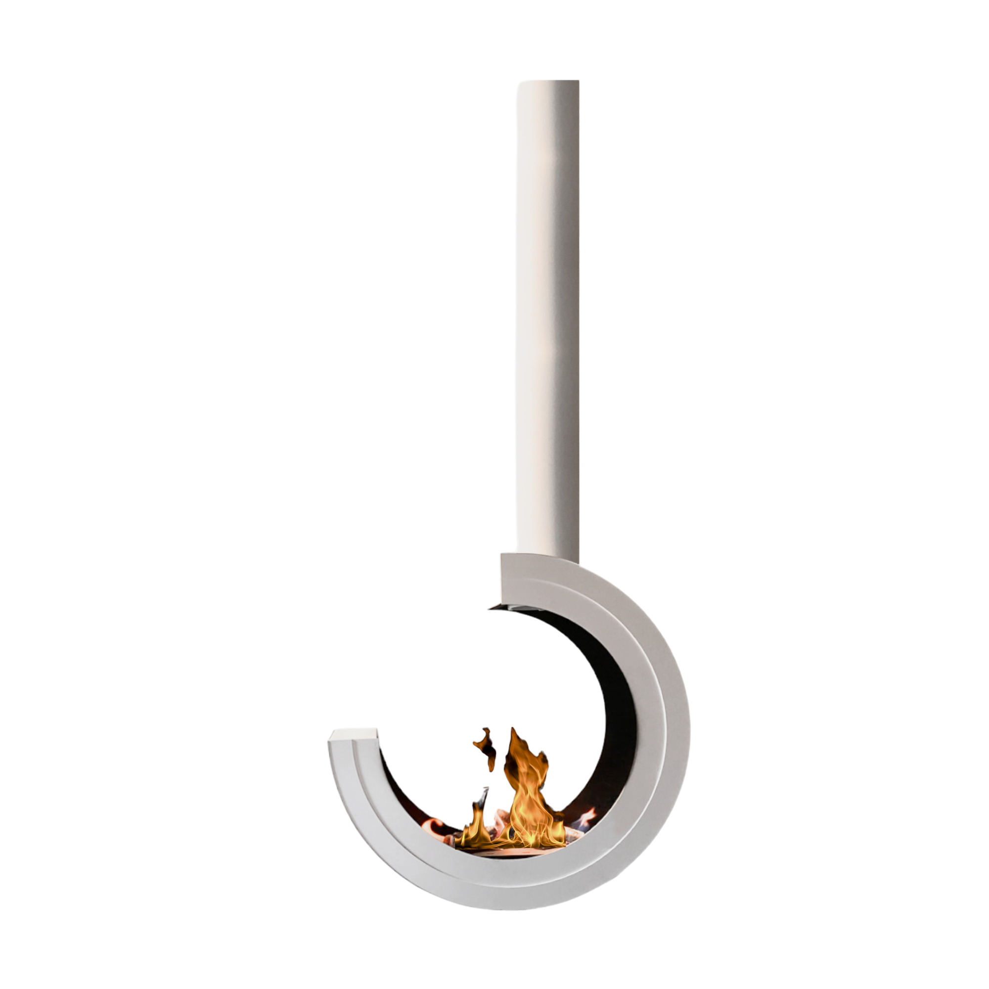 Erto 90 3/4 Tube Black Bio Ethanol Ceiling Fireplace