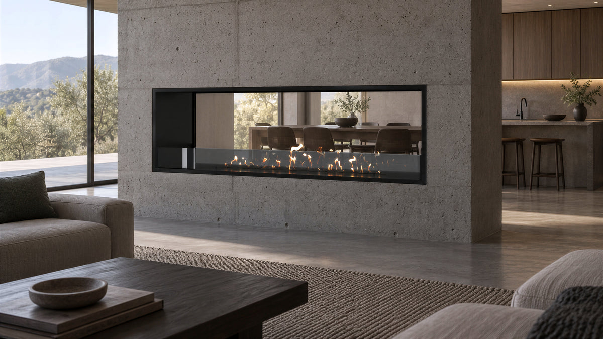 Fame Doorkijkhaard Enkel Volle Glas 160 cm