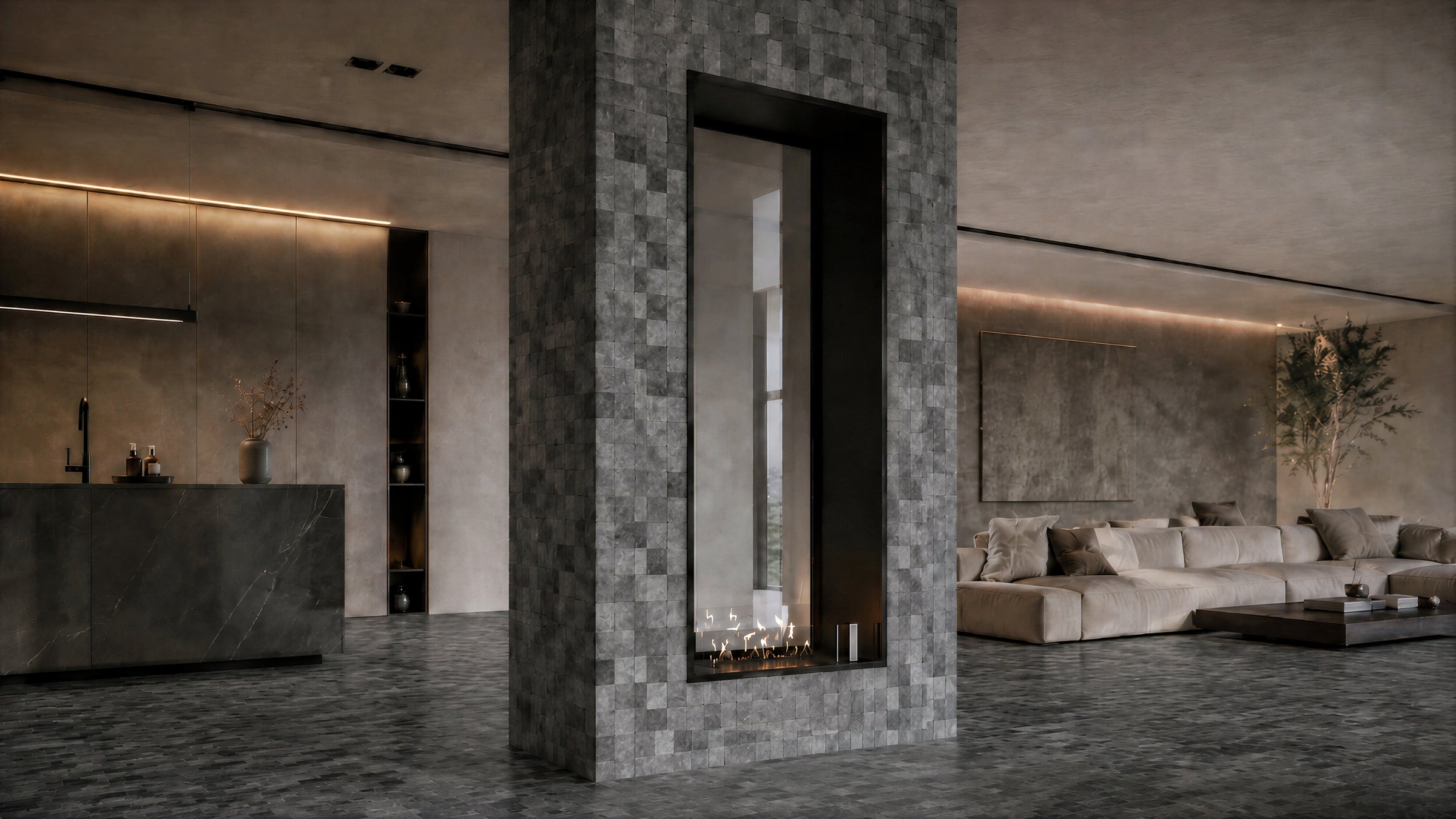 Fame Vertical Doorkijkhaard Enkel Volle Glas 60 x 140 cm