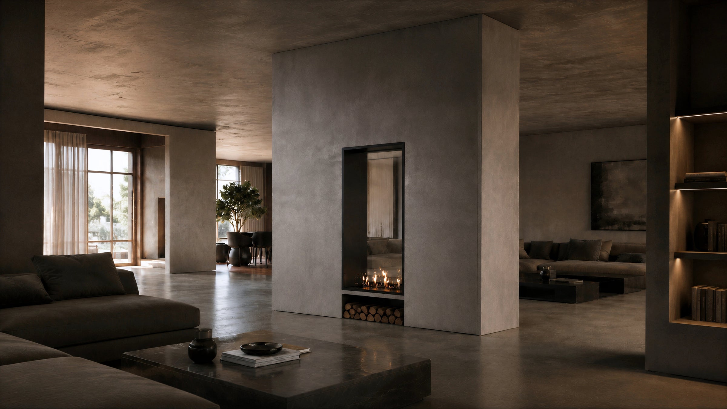 Fame Vertical Doorkijkhaard Enkel Volle Glas 60 x 160 cm