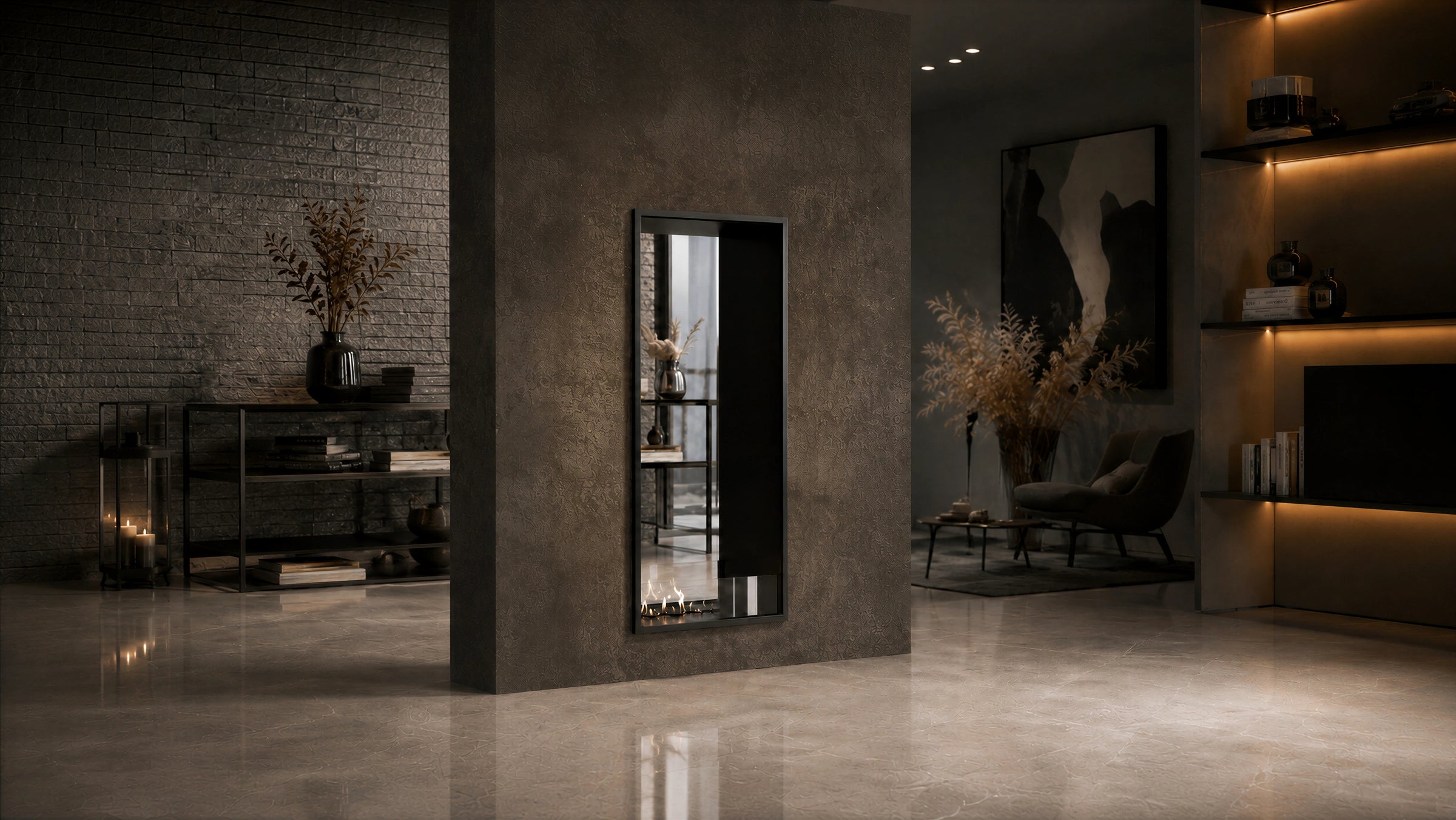 Fame Vertical Bio Ethanol Doorkijkhaard 60 x 200 cm