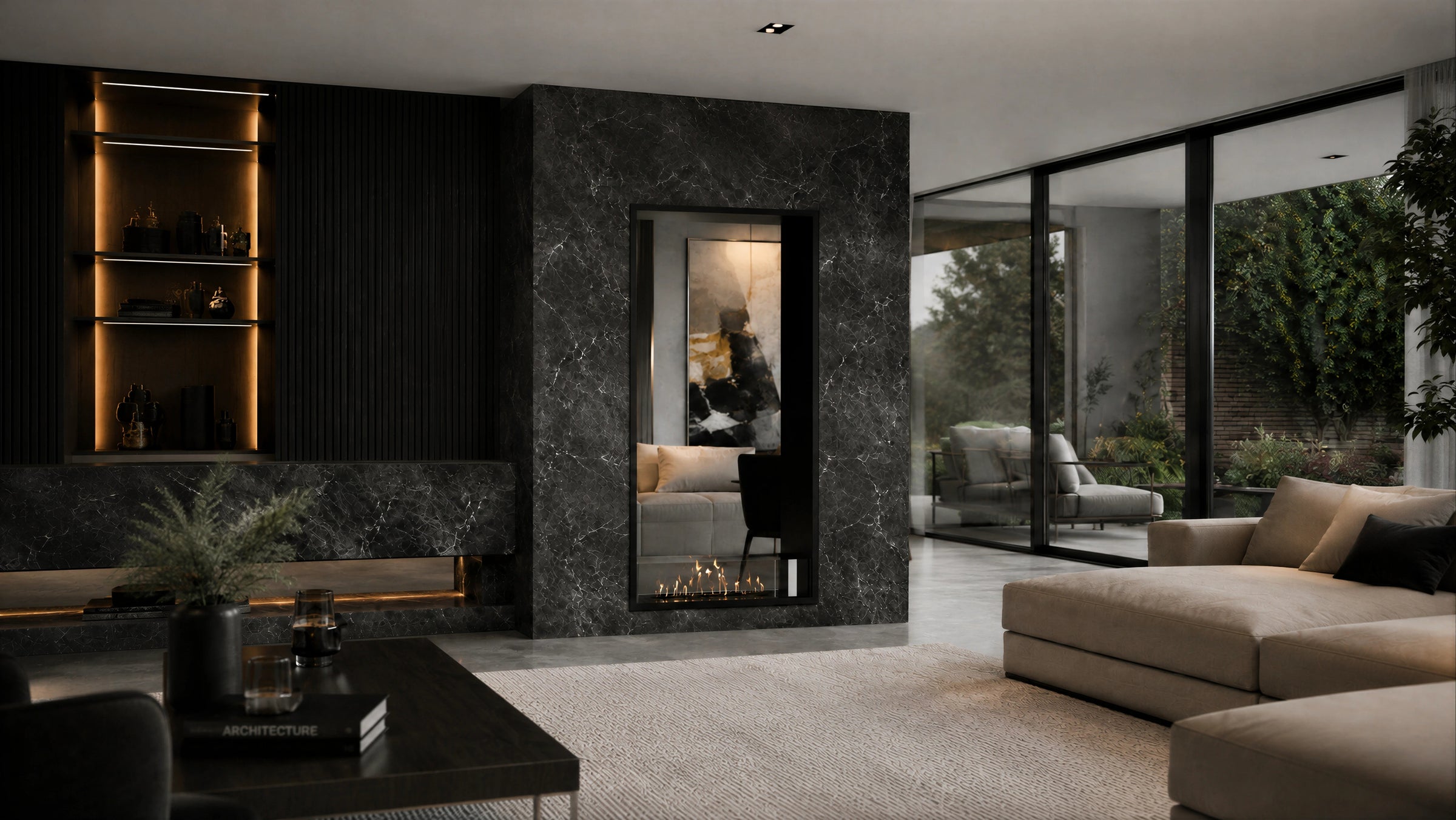 Fame Vertical Bio Ethanol Doorkijkhaard 70 x 120 cm
