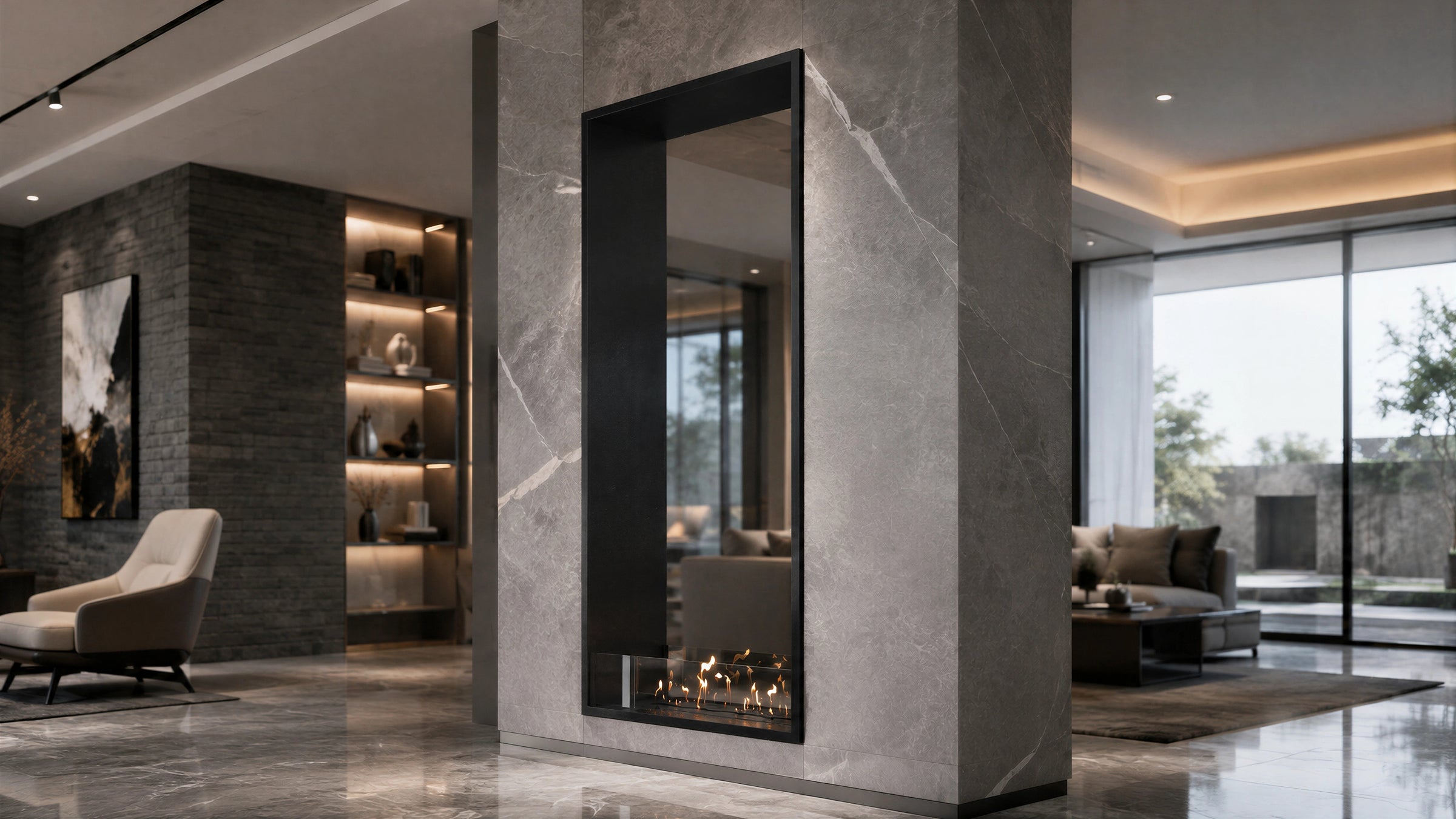 Fame Vertical Bio Ethanol Doorkijkhaard 70 x 140 cm