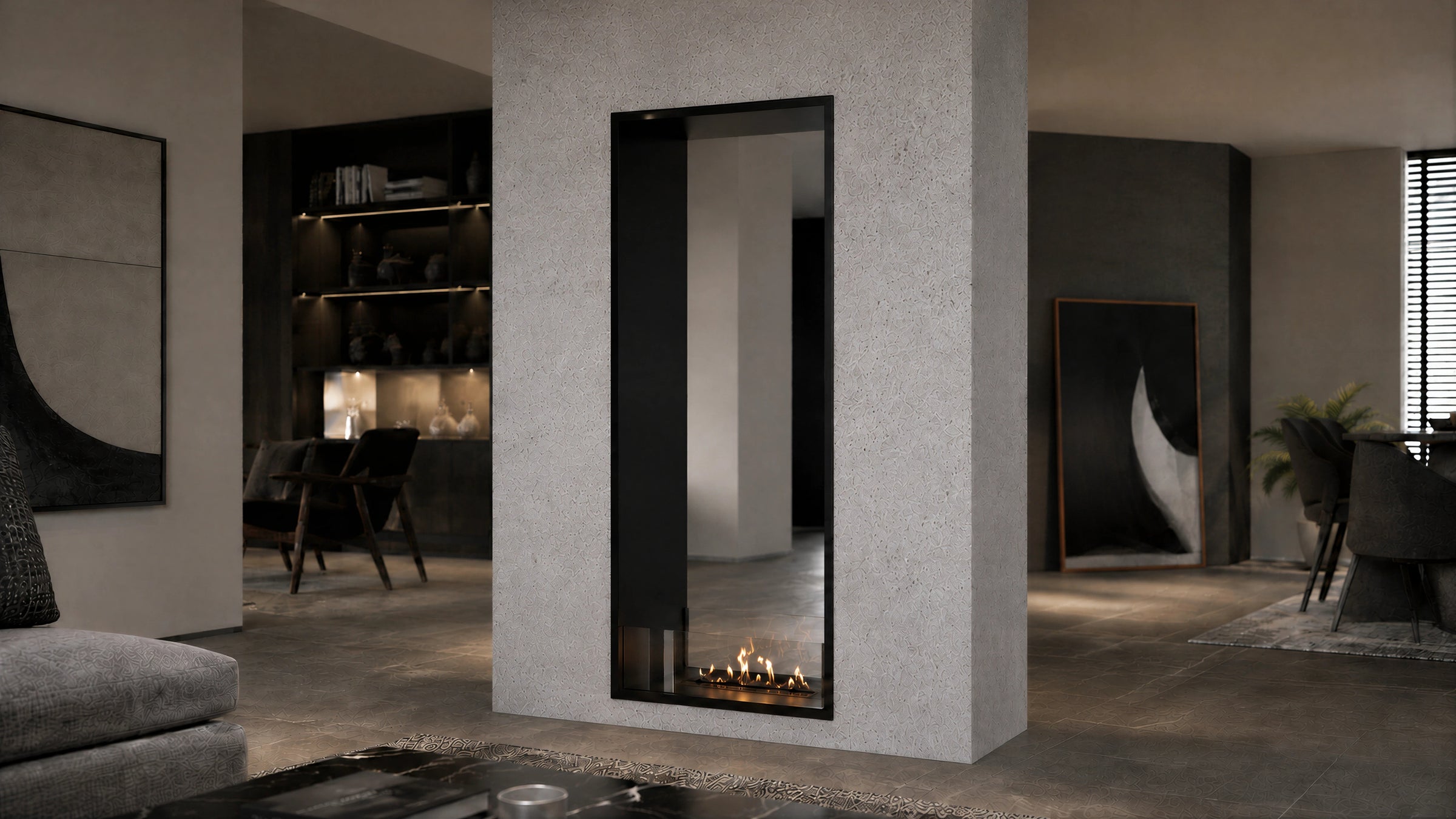 Fame Vertical Bio Ethanol Doorkijkhaard 70 x 180 cm
