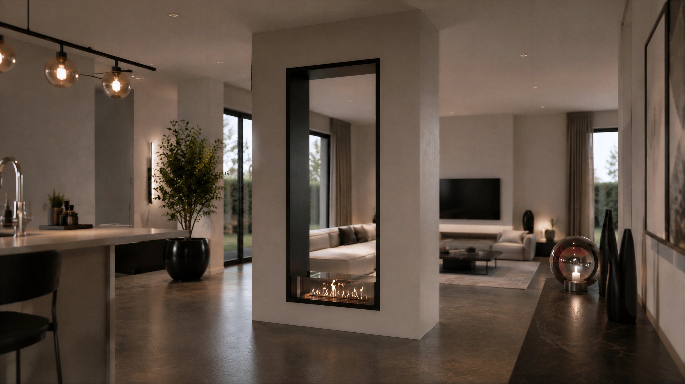 Fame Vertical Bio Ethanol Doorkijkhaard 90 x 180 cm
