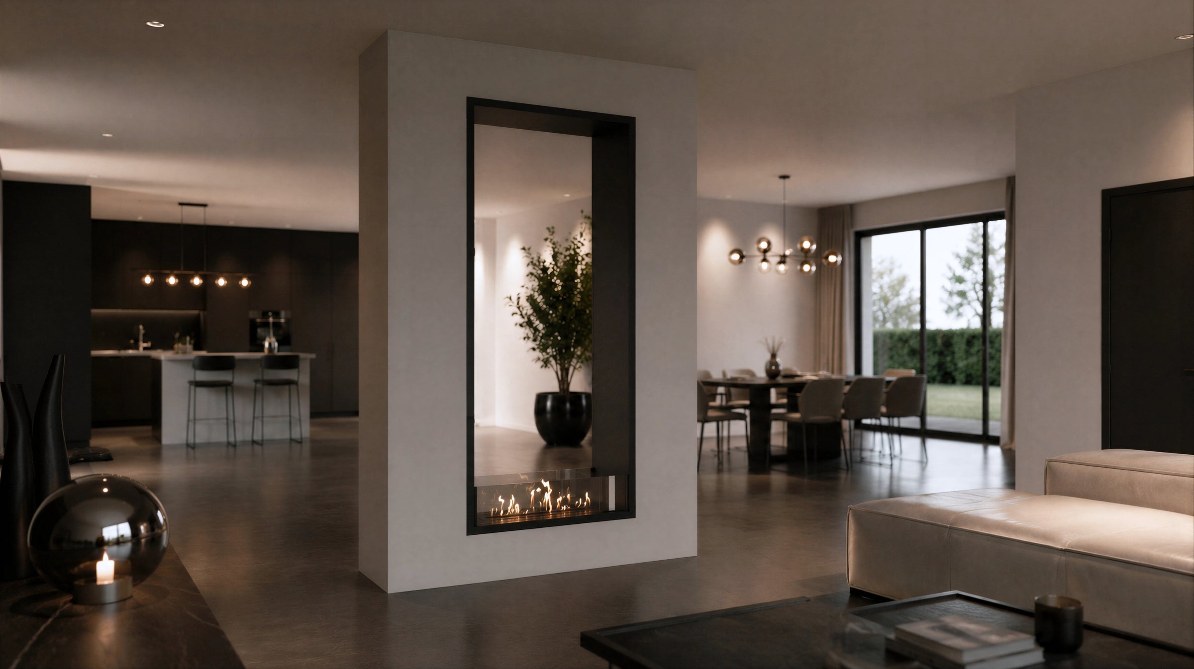 Fame Vertical Bio Ethanol Doorkijkhaard 90 x 180 cm