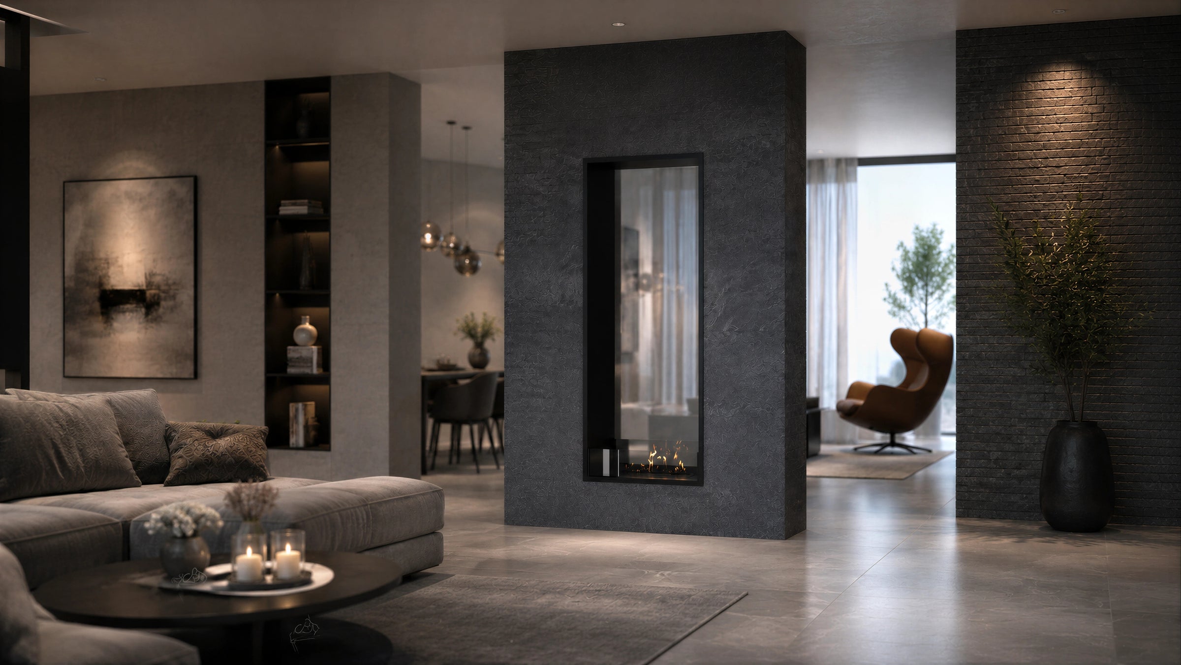 Fame Vertical Bio Ethanol Doorkijkhaard 60 x 120 cm