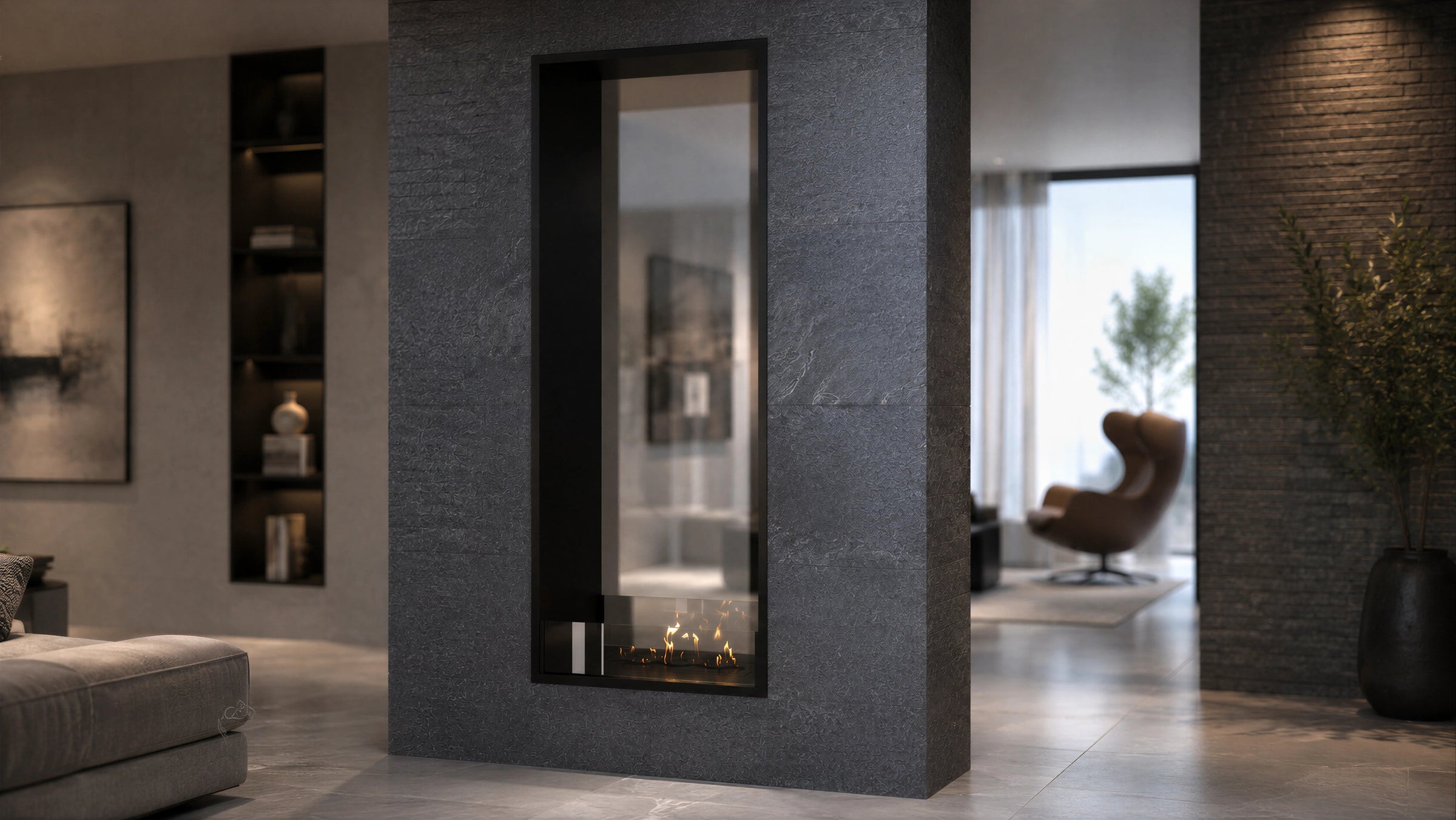 Fame Vertical Bio Ethanol Doorkijkhaard 60 x 120 cm