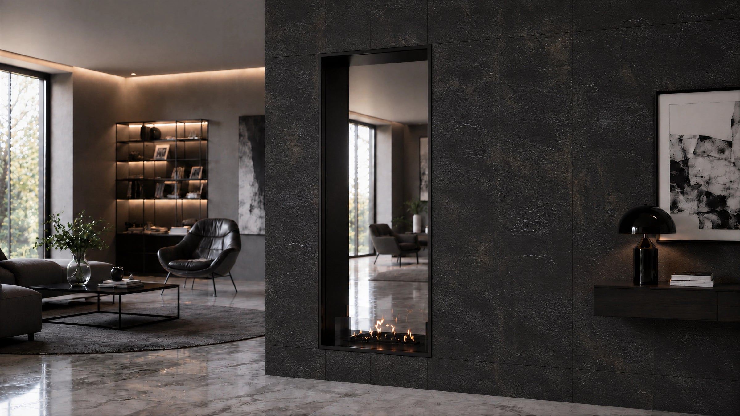Fame Vertical Bio Ethanol Doorkijkhaard 60 x 140 cm