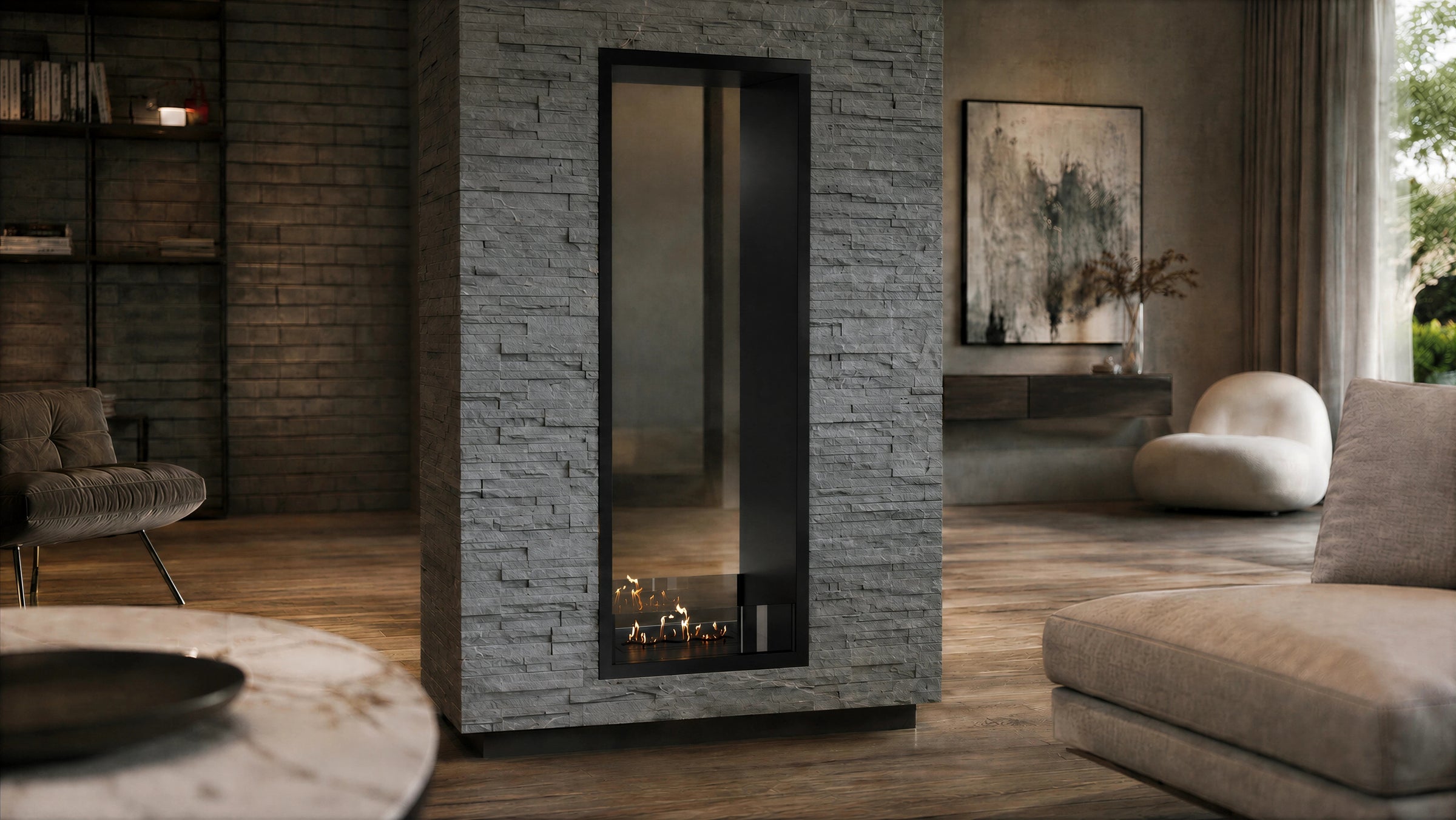 Fame Vertical Bio Ethanol Doorkijkhaard 60 x 160 cm