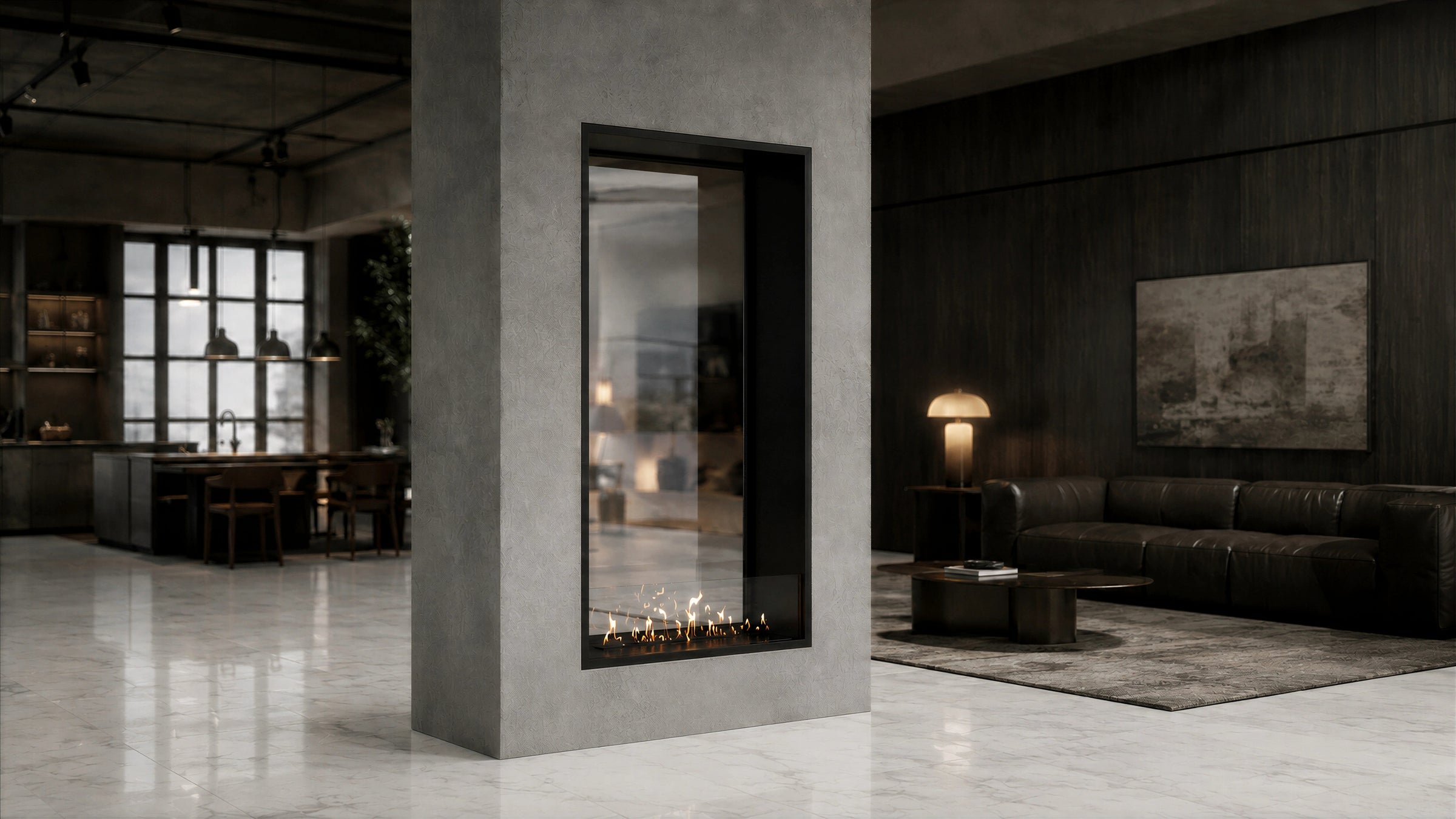 Fame Vertical Doorkijkhaard Enkel Volle Glas 100 x 100 cm