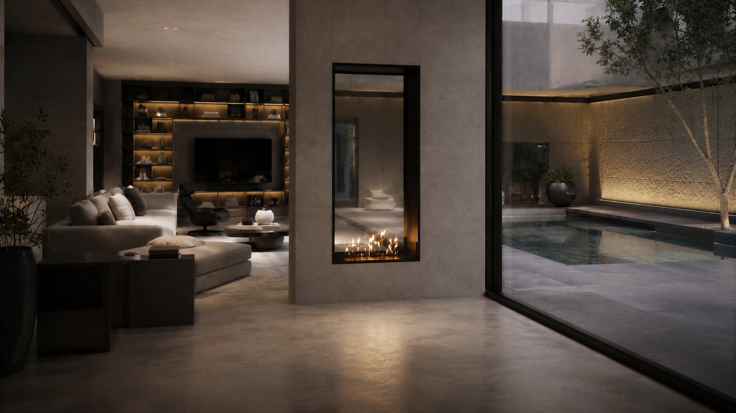 Fame Vertical Doorkijkhaard Enkel Volle Glas 100 x 120 cm