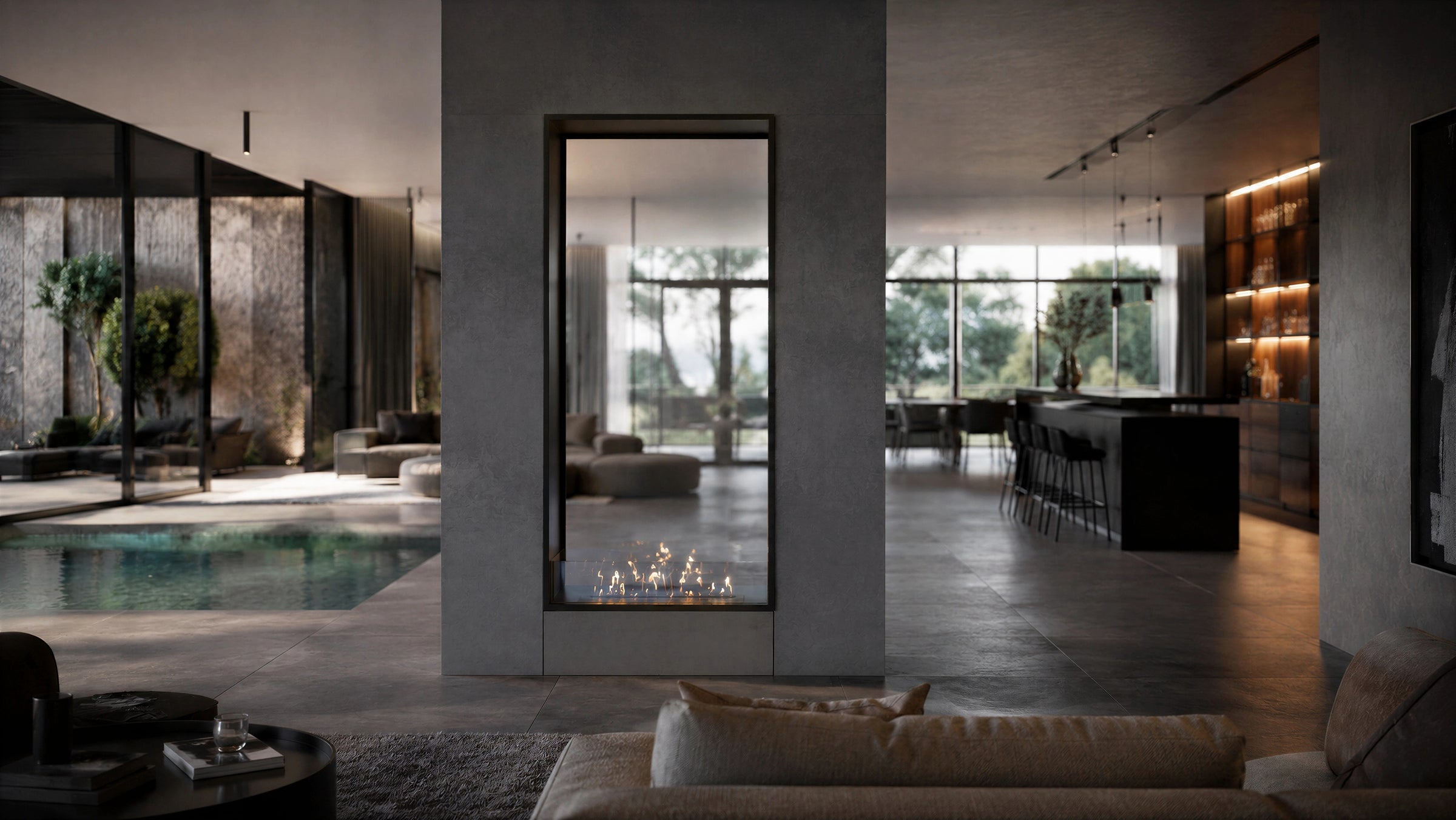 Fame Vertical Doorkijkhaard Enkel Volle Glas 100 x 140 cm