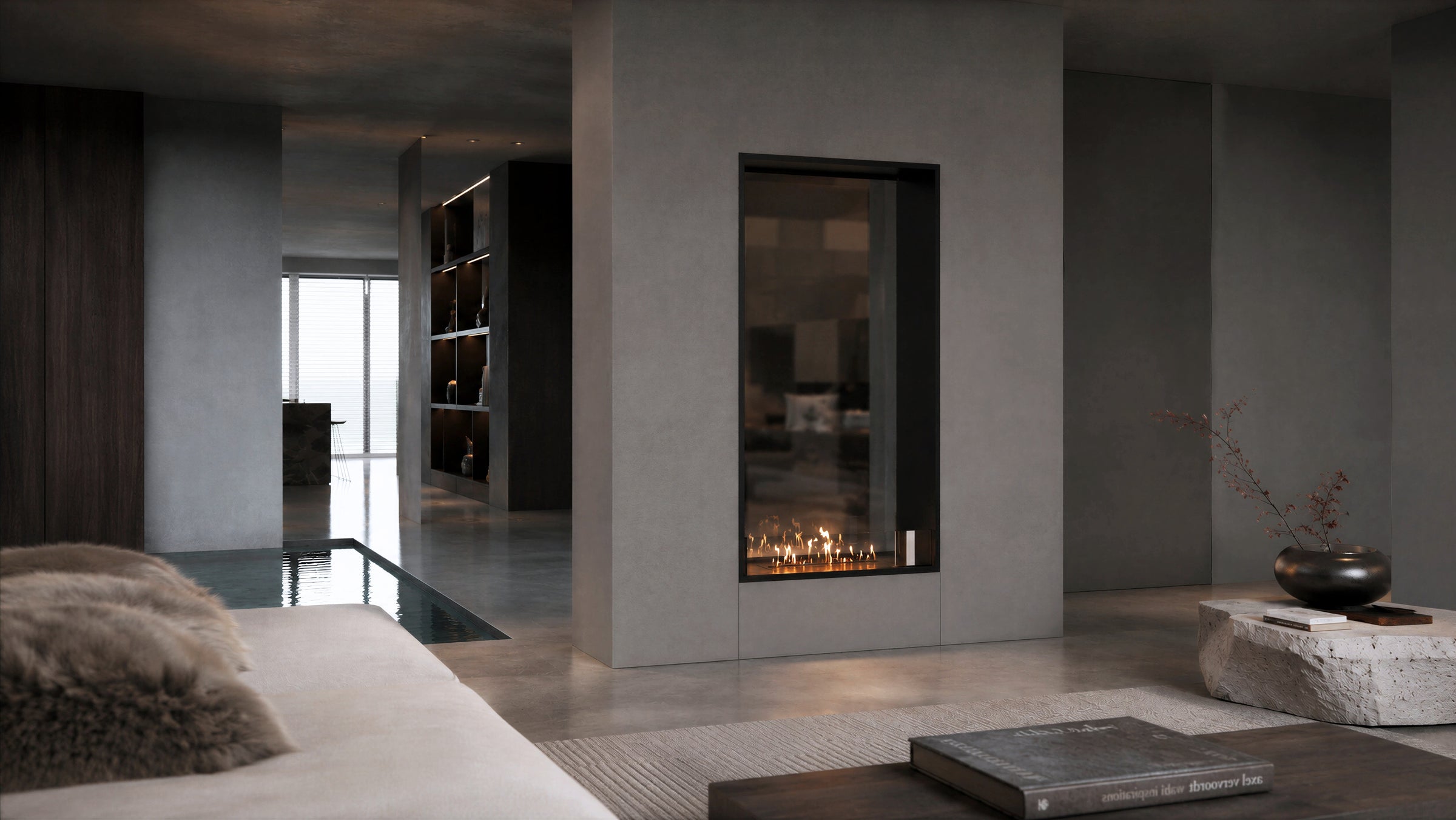 Fame Vertical Doorkijkhaard Enkel Volle Glas 100 x 160 cm