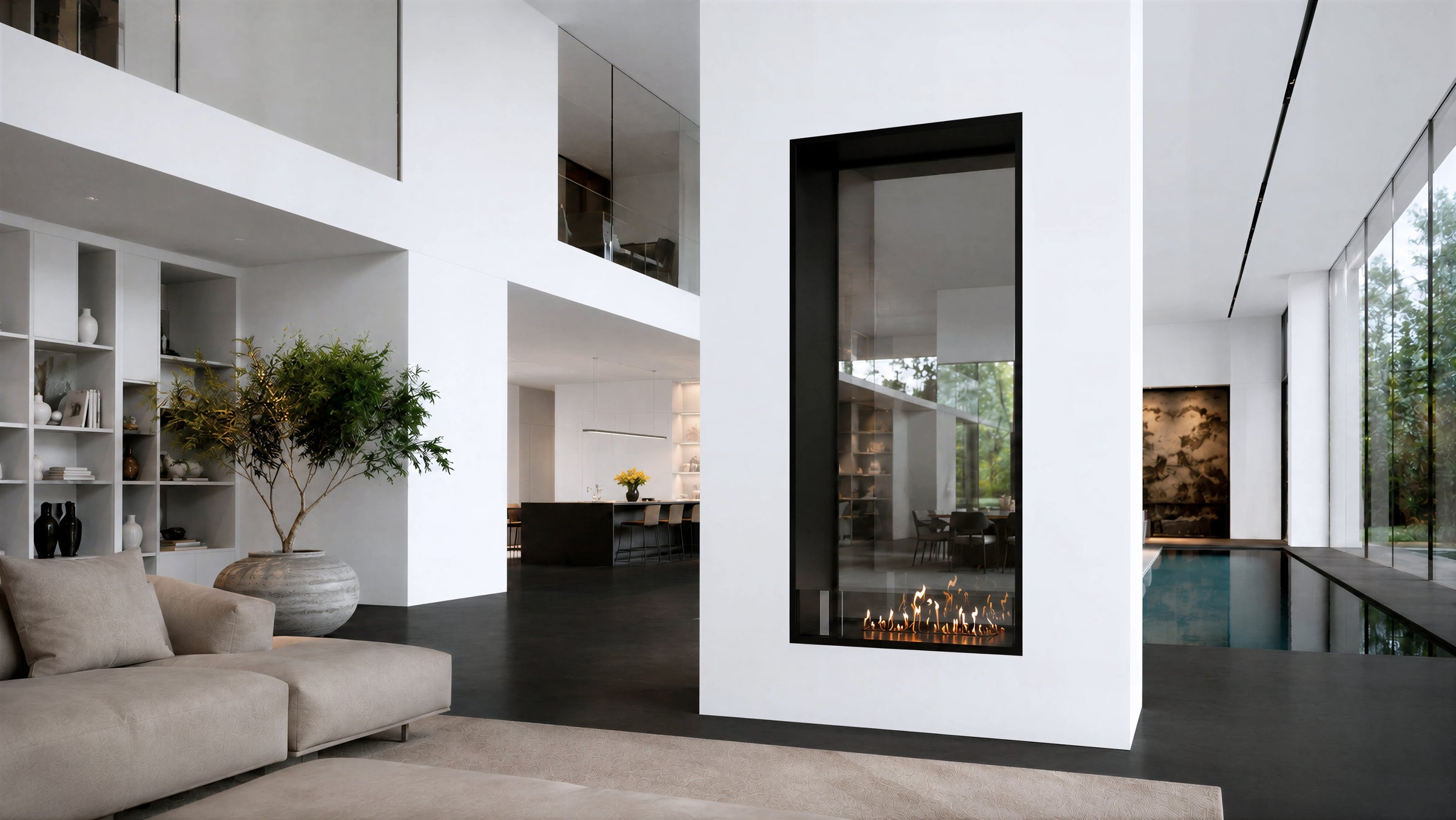 Fame Vertical Doorkijkhaard Enkel Volle Glas 100 x 200 cm