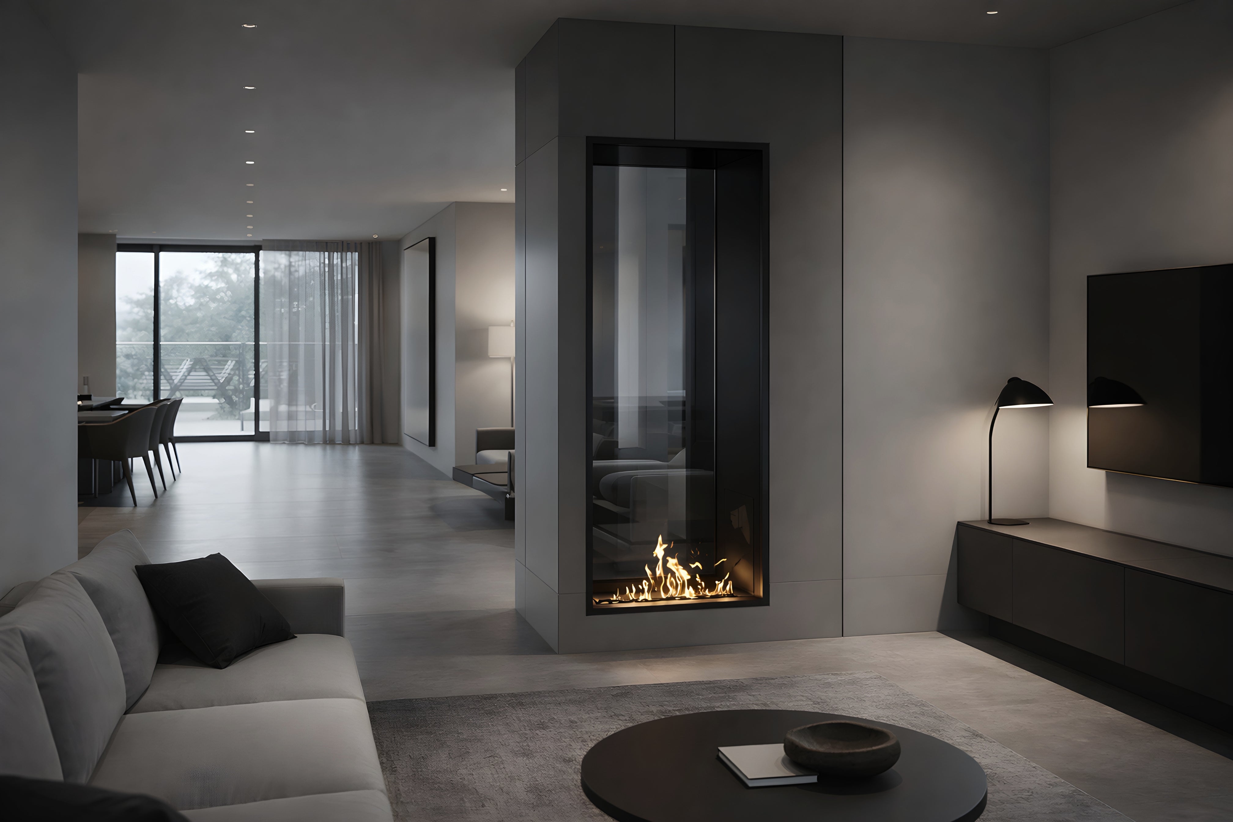 Fame Vertical Doorkijkhaard Enkel Volle Glas 70 x 100 cm