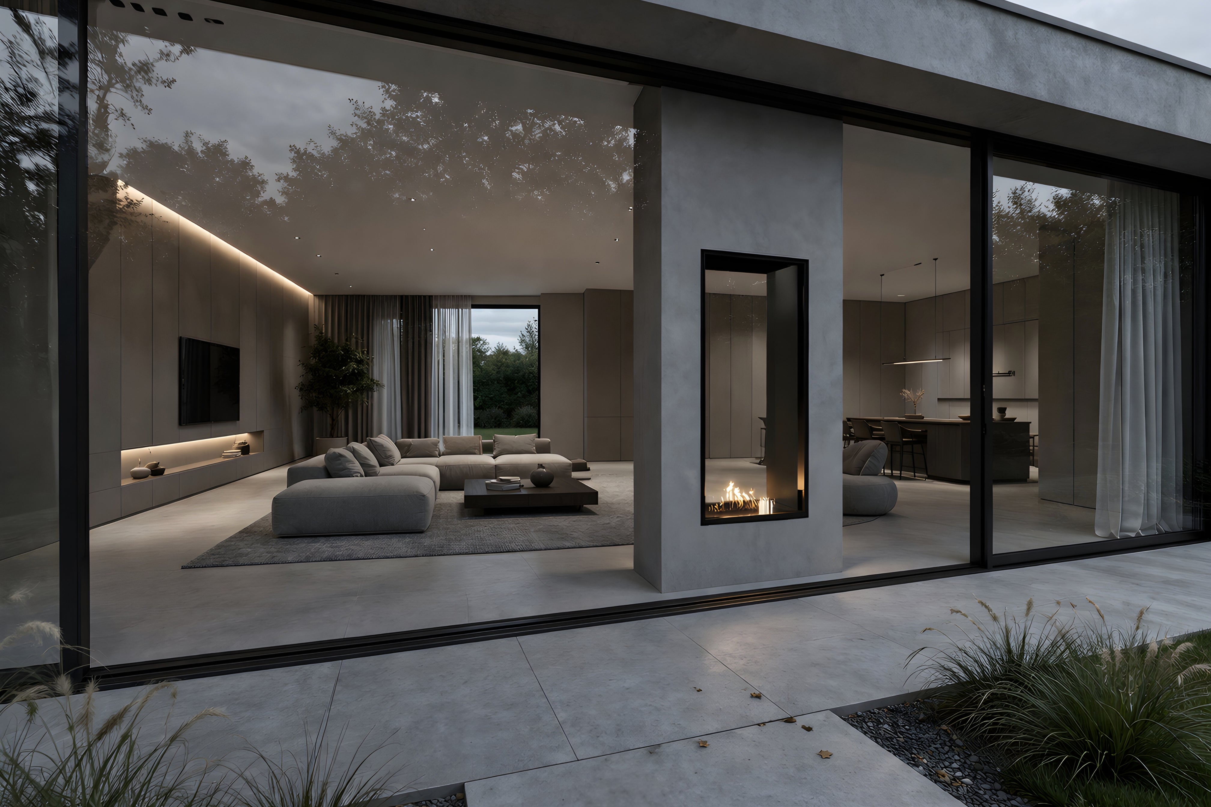 Fame Vertical Doorkijkhaard Enkel Volle Glas 70 x 100 cm