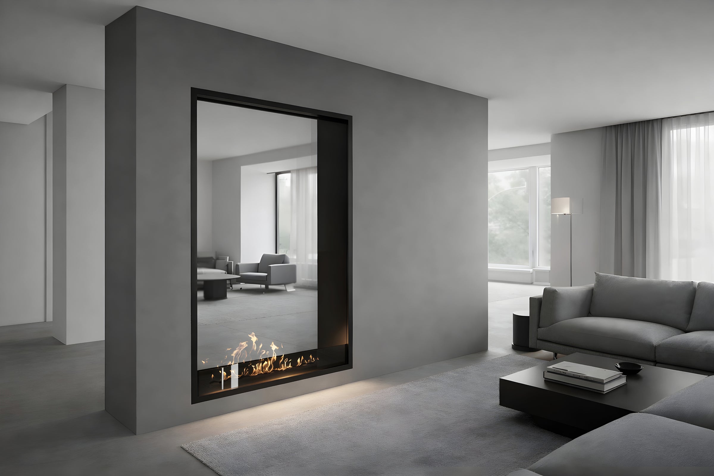 Fame Vertical Doorkijkhaard Enkel Volle Glas 100 x 100 cm