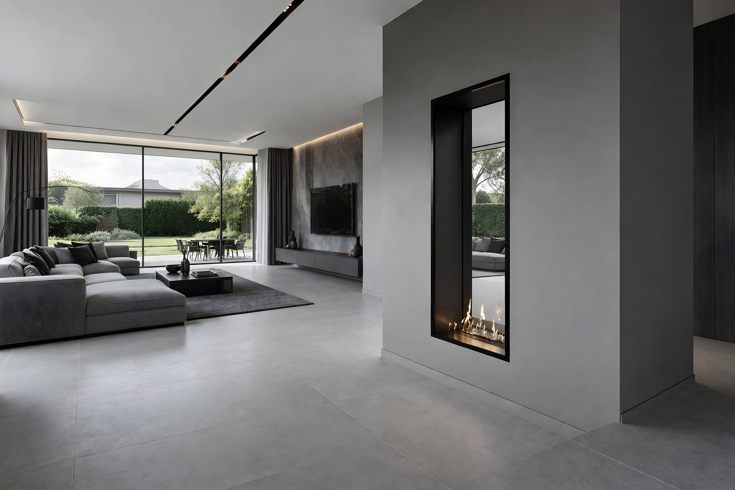 Fame Vertical Doorkijkhaard Enkel Volle Glas 80 x 100 cm