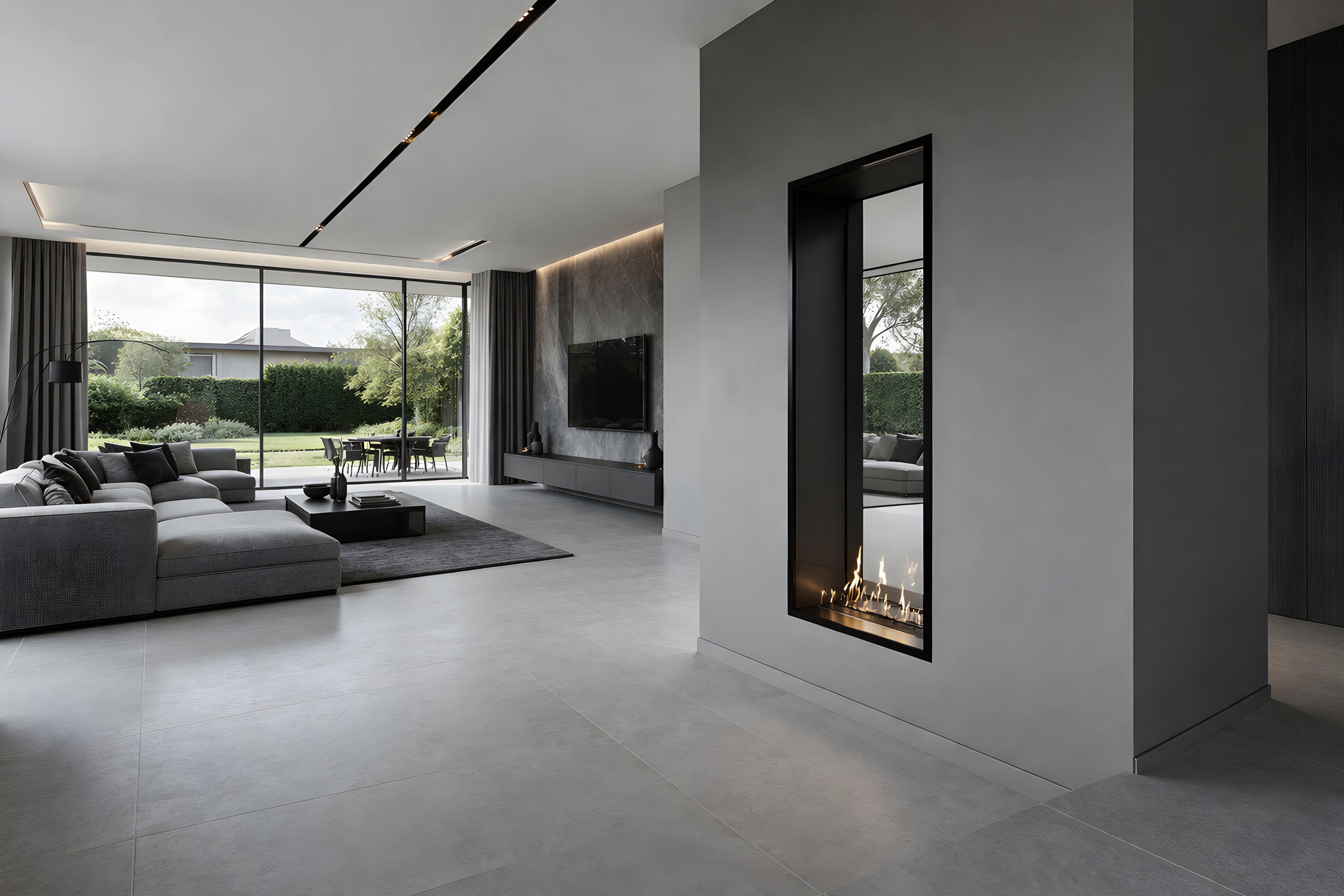 Fame Vertical Doorkijkhaard Enkel Volle Glas 80 x 200 cm