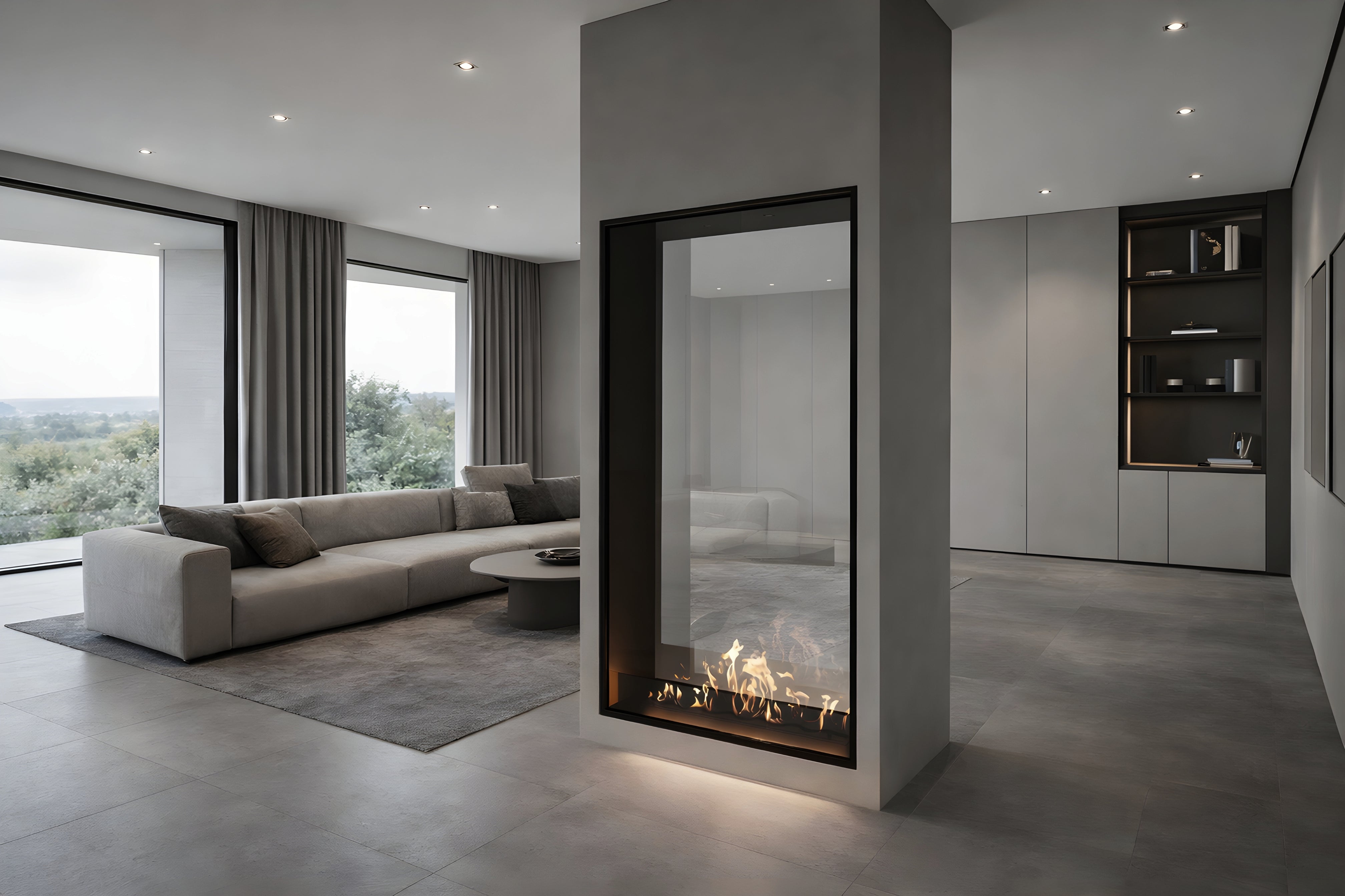 Fame Vertical Doorkijkhaard Enkel Volle Glas 100 x 120 cm