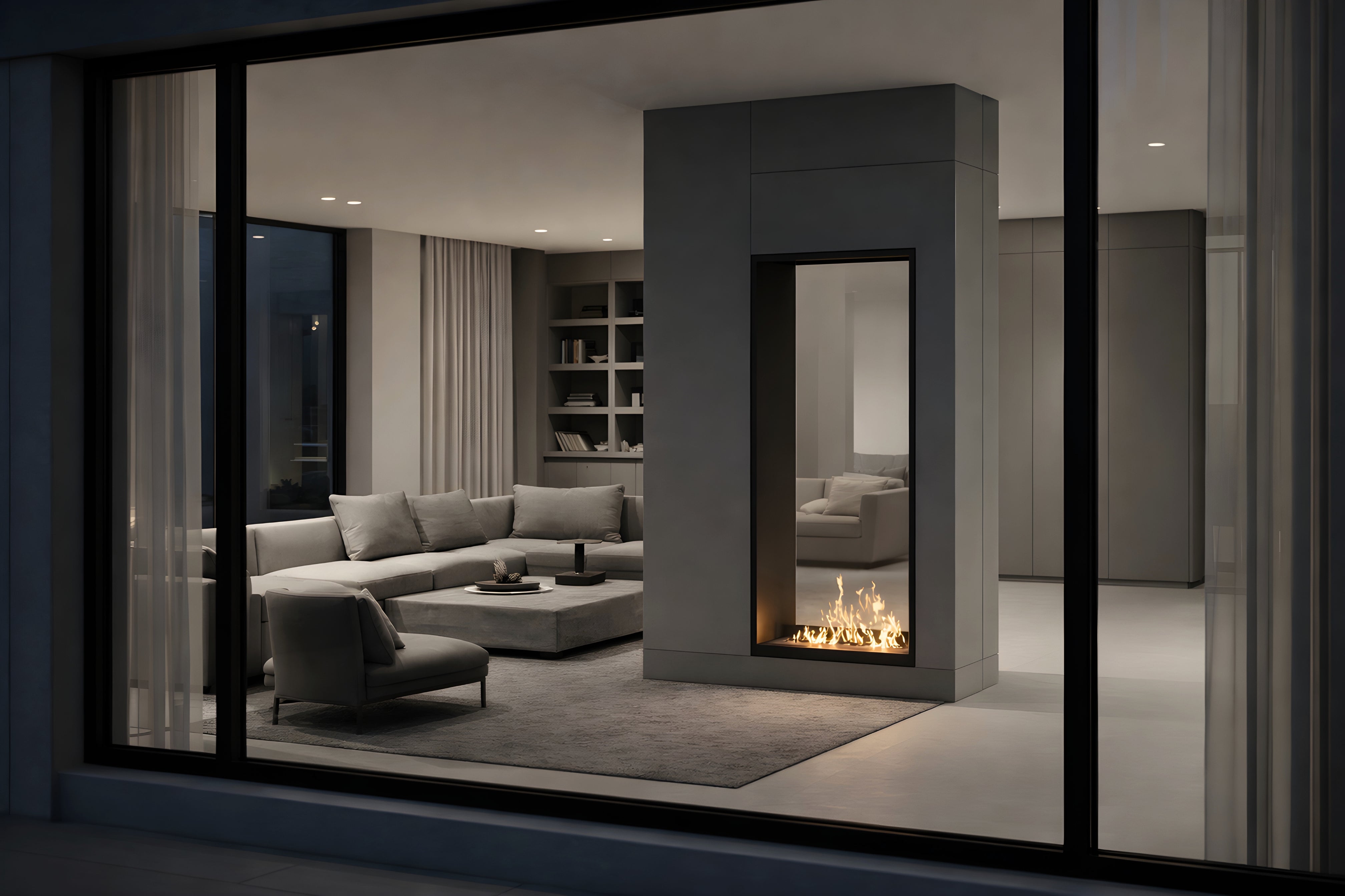 Fame Vertical Doorkijkhaard Enkel Volle Glas 70 x 100 cm