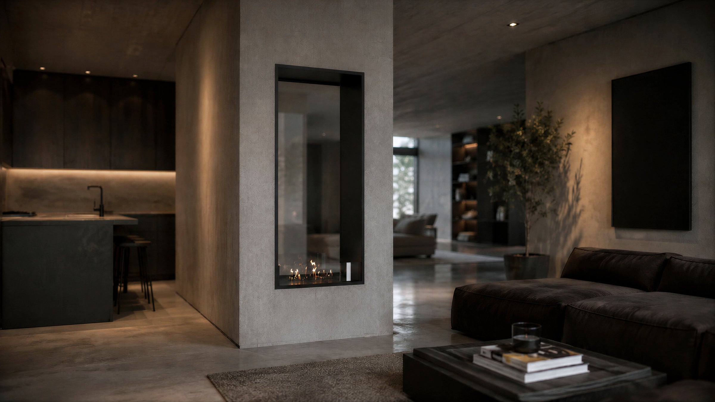 Fame Vertical Doorkijkhaard Enkel Volle Glas 60 x 100 cm