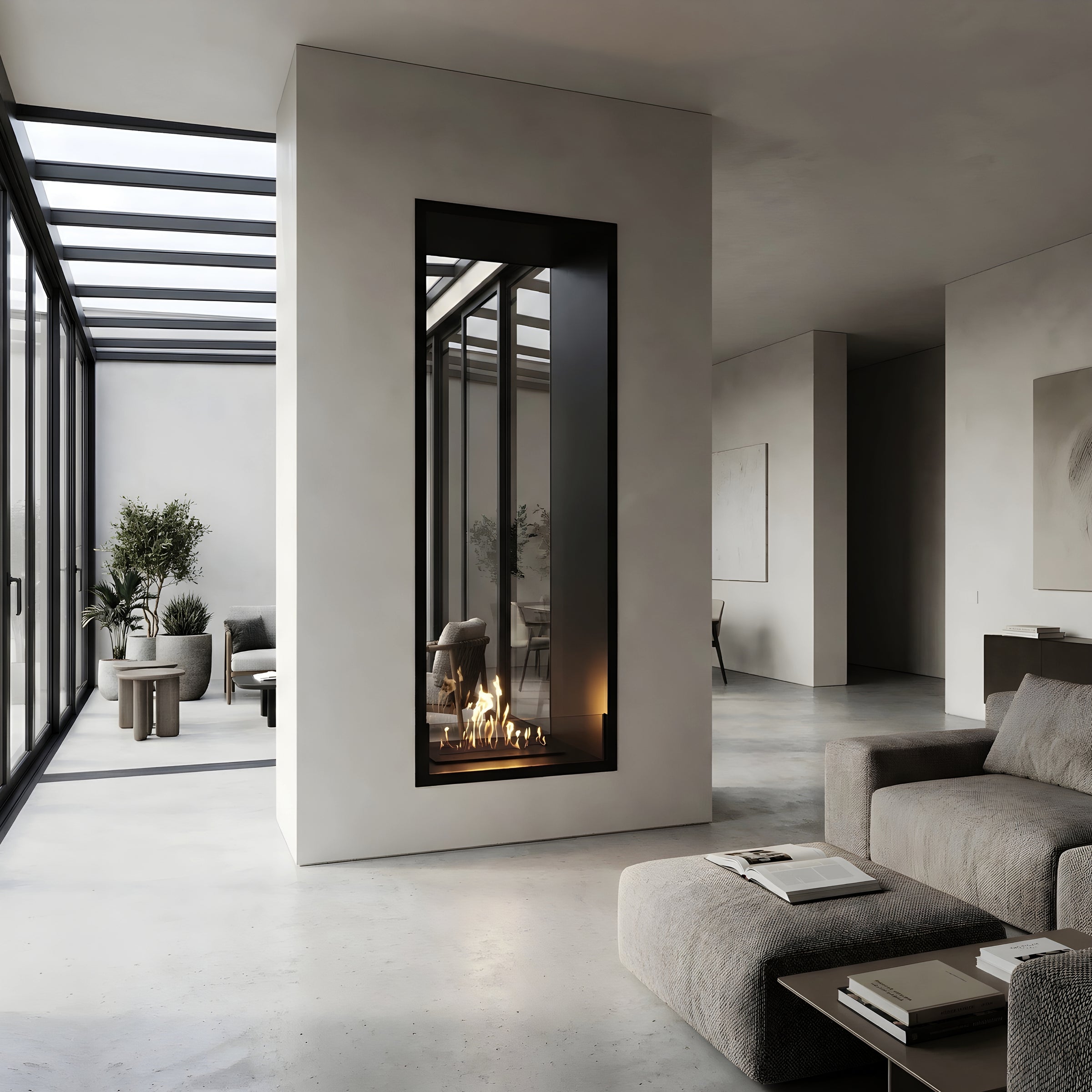 Fame Vertical Doorkijkhaard Enkel Volle Glas 60 x 100 cm