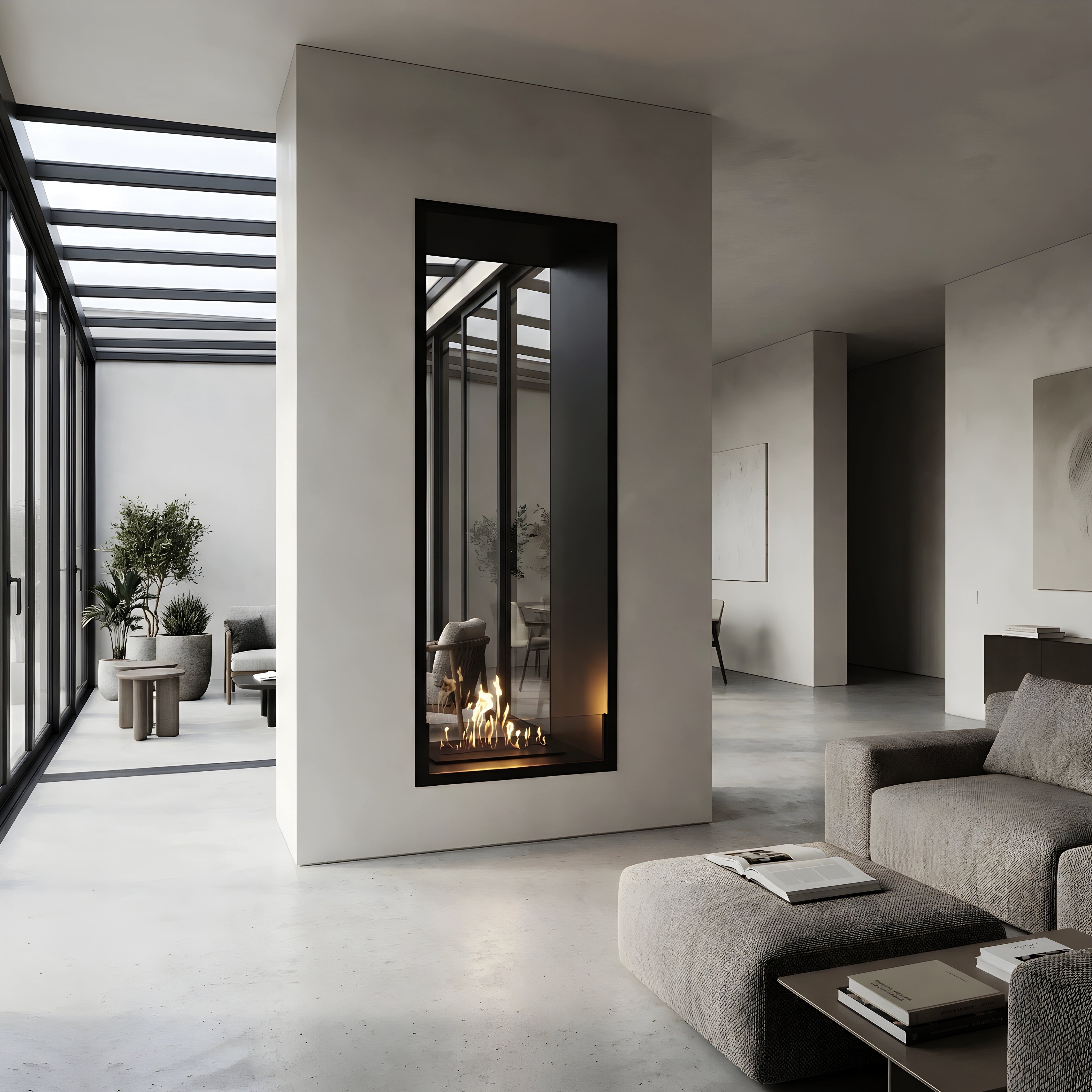 Fame Vertical Doorkijkhaard Enkel Volle Glas 60 x 100 cm