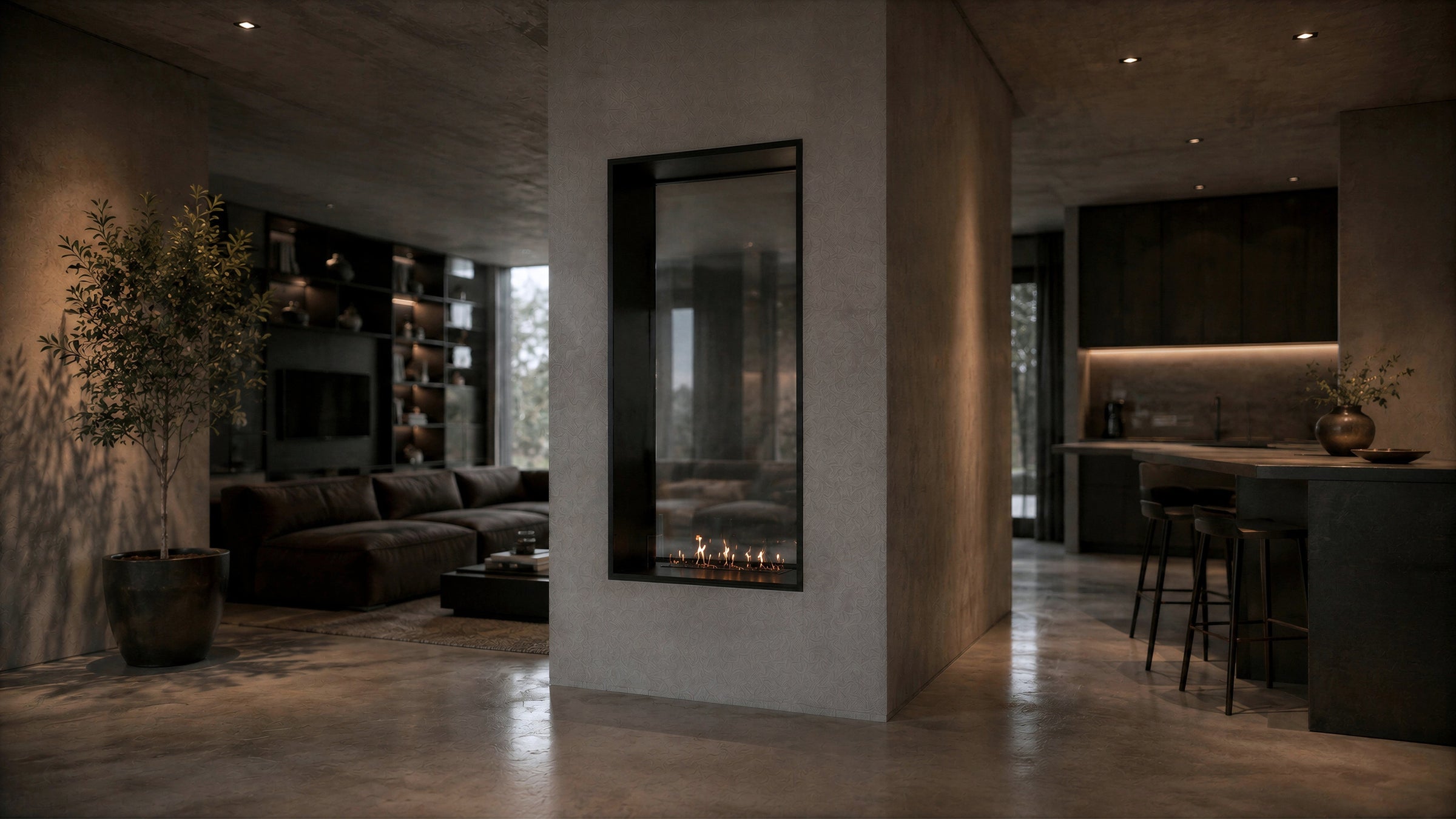 Fame Vertical Doorkijkhaard Enkel Volle Glas 60 x 100 cm