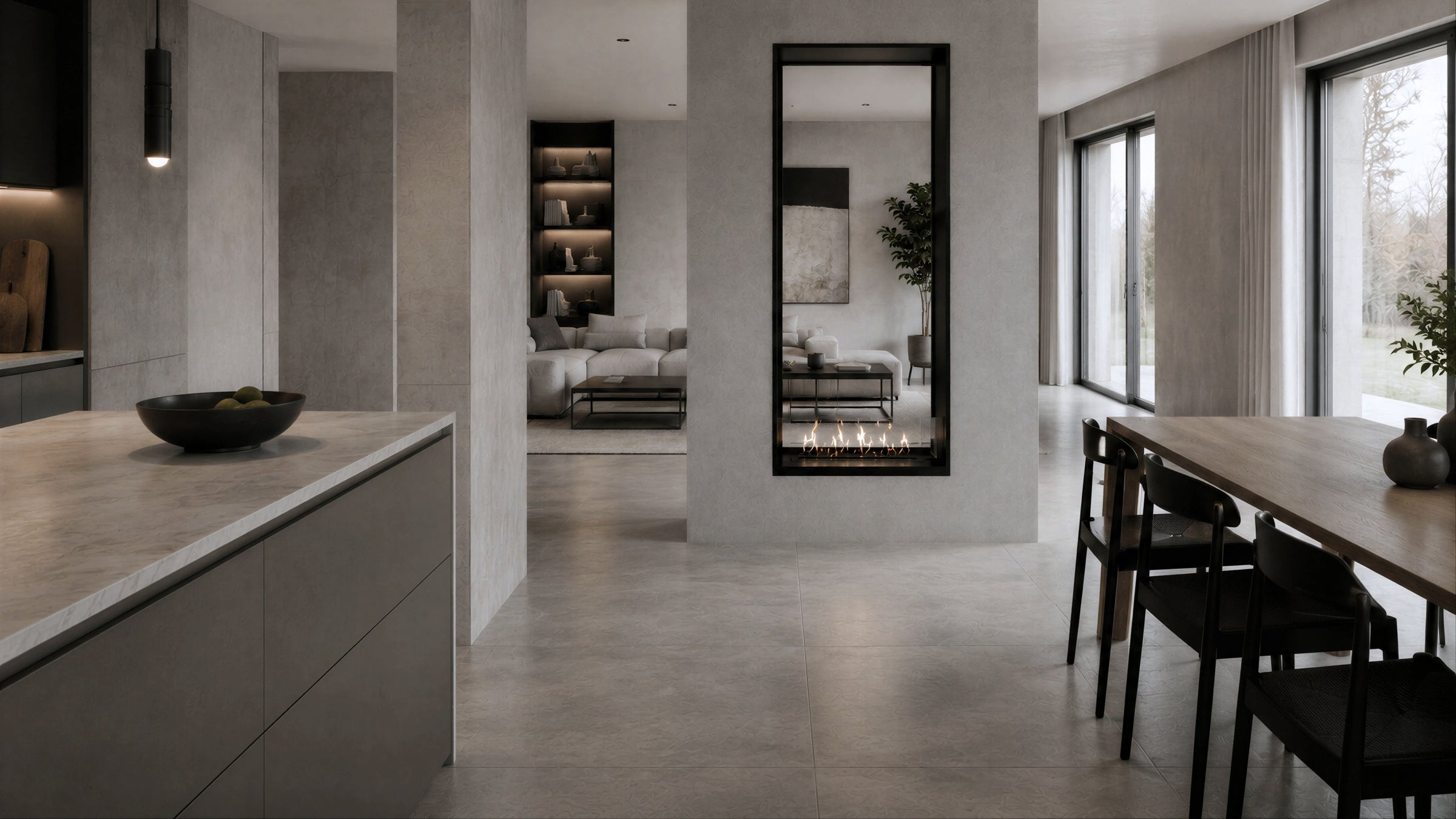 Fame Vertical Doorkijkhaard Enkel Volle Glas 60 x 200 cm