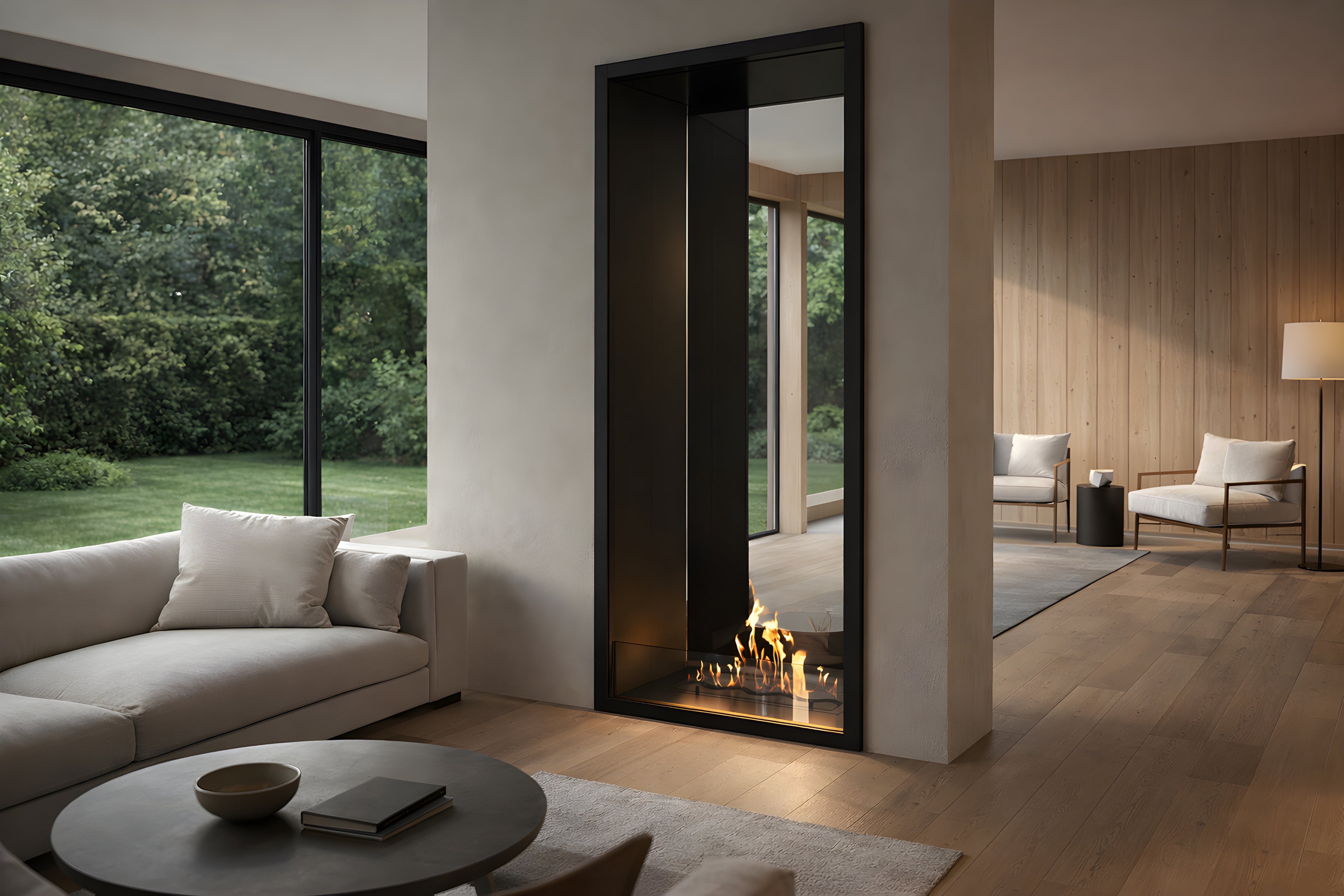 Fame Vertical Doorkijkhaard Enkel Volle Glas 80 x 200 cm