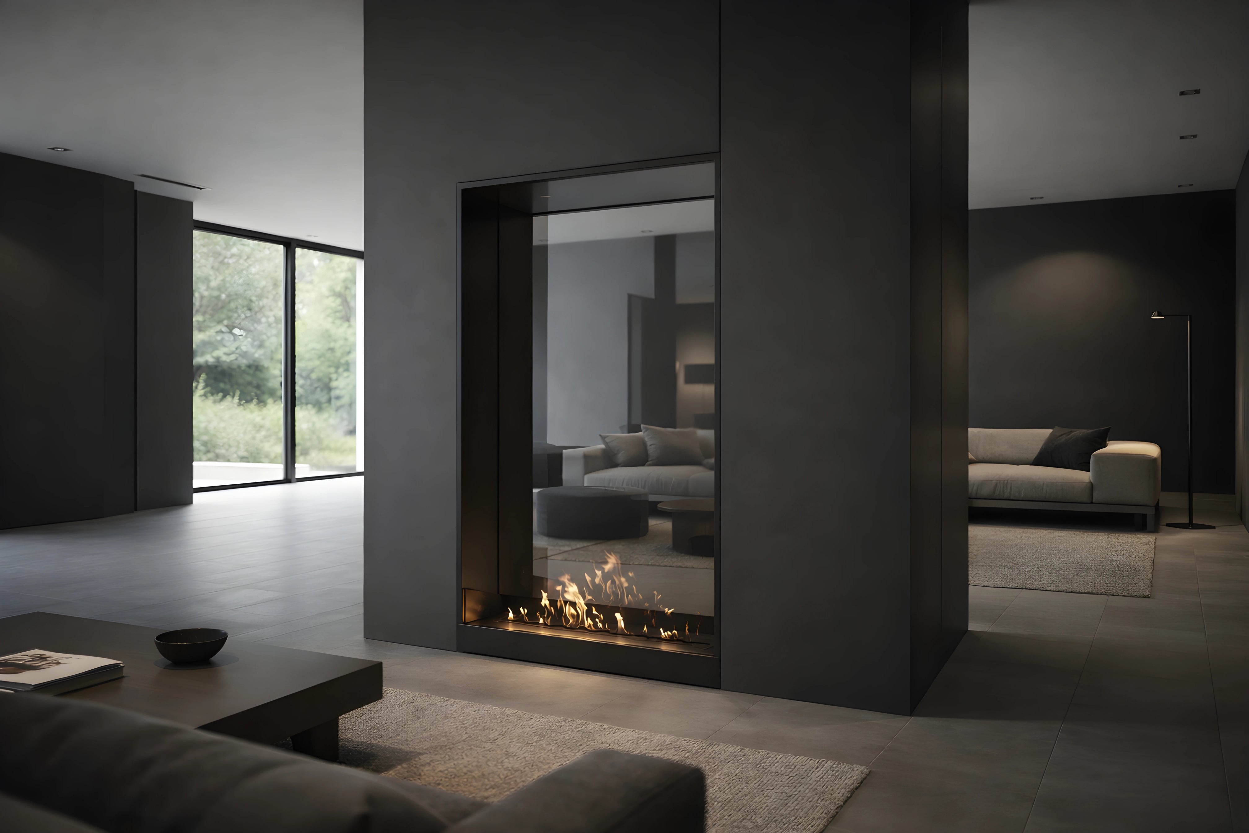 Fame Vertical Doorkijkhaard Enkel Volle Glas 100 x 120 cm