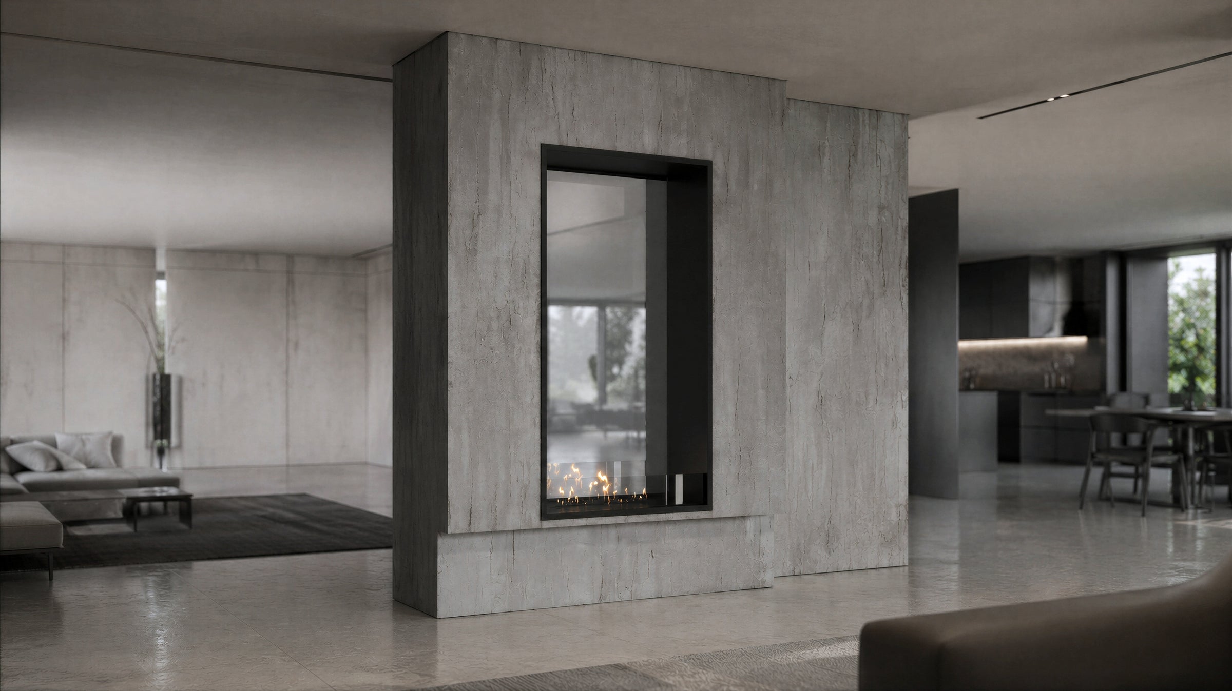 Fame Vertical Doorkijkhaard Enkel Volle Glas 70 x 100 cm